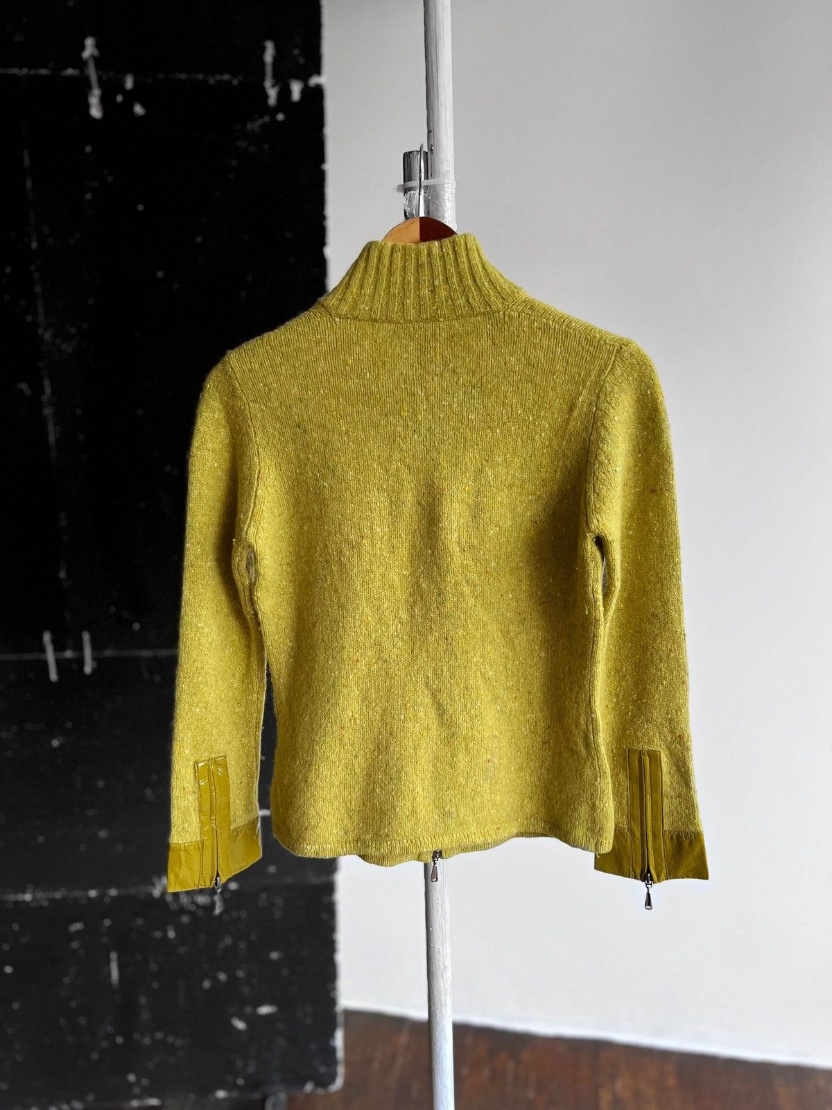 Luisa Cerano Luisa Cerano Womens Premium Full Zip Yellow Sweater Cardigan Size S / US 4 / IT 40 - 3 Thumbnail