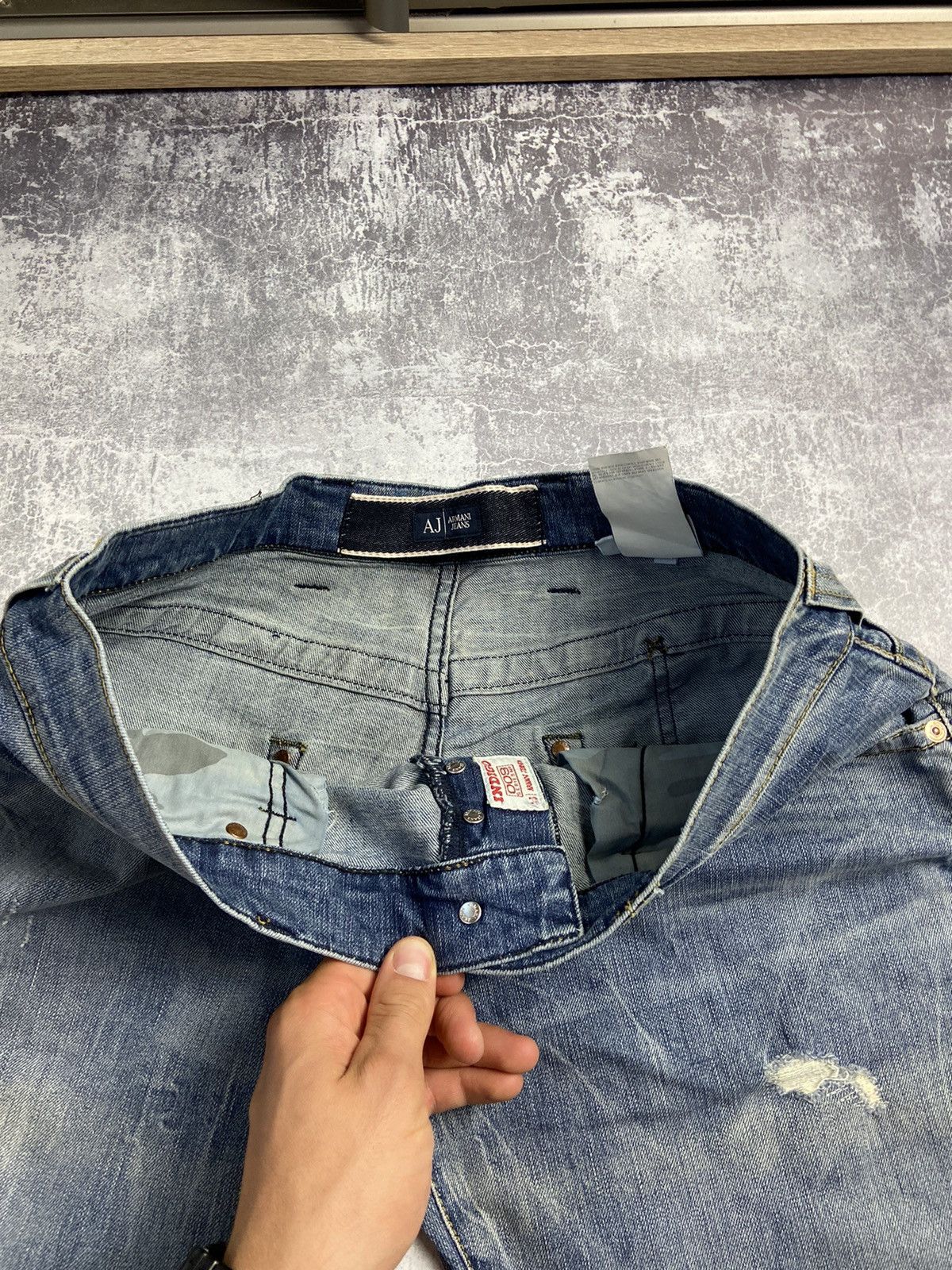 Other RARE Armani Jeans Y2K Vintage Baggy Dirty Distressed Pants Size US 33 - 18 Thumbnail