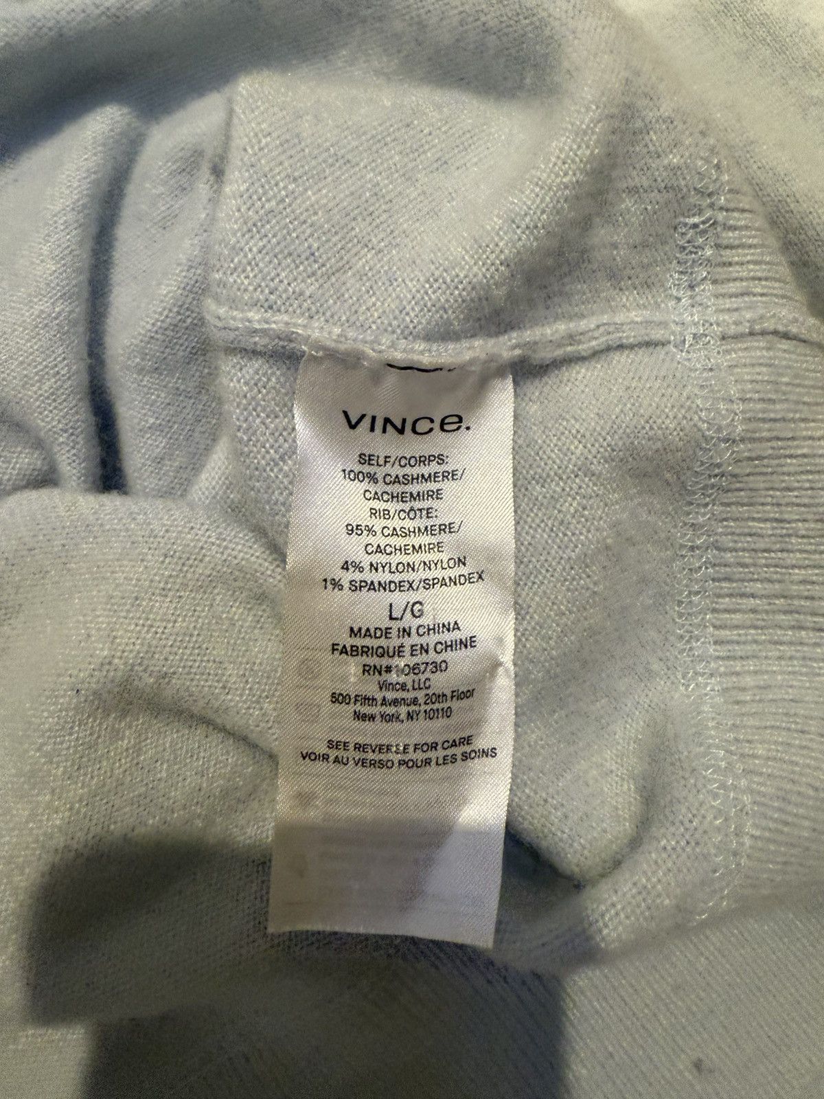 Vince Vince Light Blue Wool Sweater Size L RARE Size US L / EU 52-54 / 3 - 4 Thumbnail