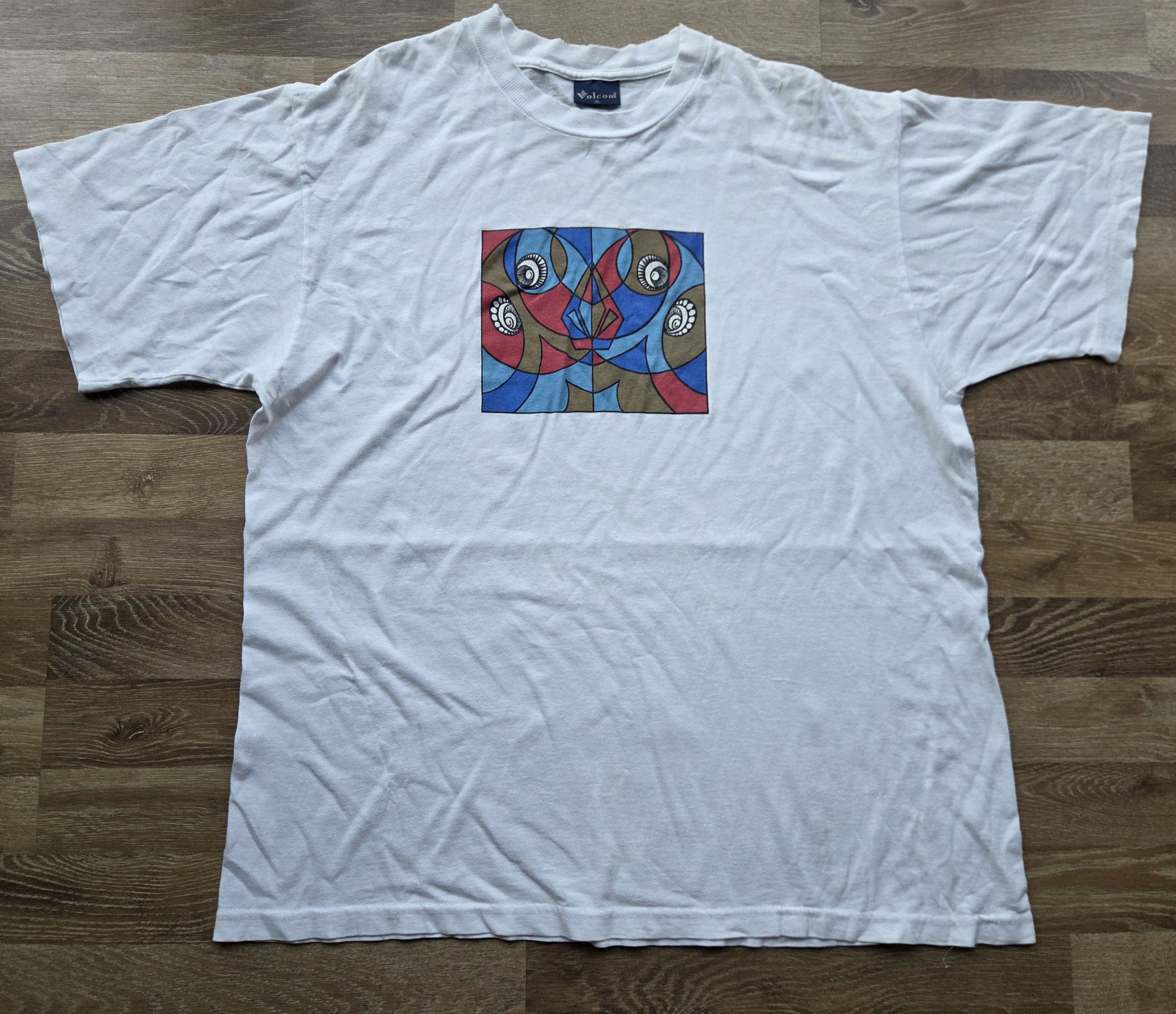 Volcom Vintage OG 90s Volcom Brand Skate Surf Abstract Art T Shirt Size US XL / EU 56 / 4 - 2 Thumbnail