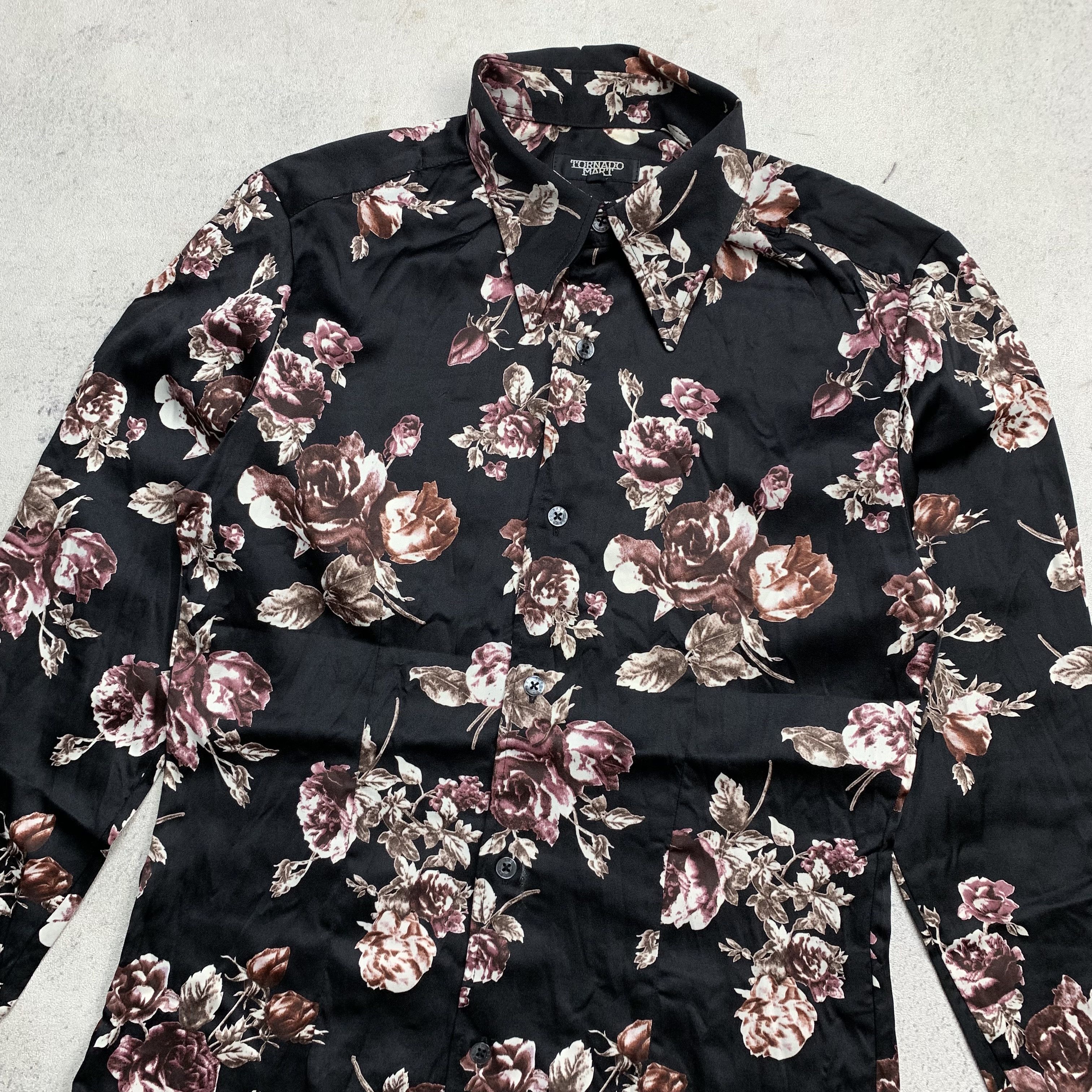 Tornado Mart Tornado Mart Black Rose Floral Button-Up Shirt Size US M / EU 48-50 / 2 - 4 Thumbnail