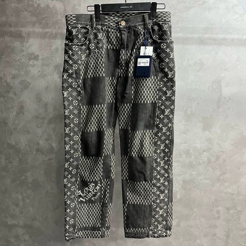 Louis Vuitton Black co-branded checkerboard casual straigh