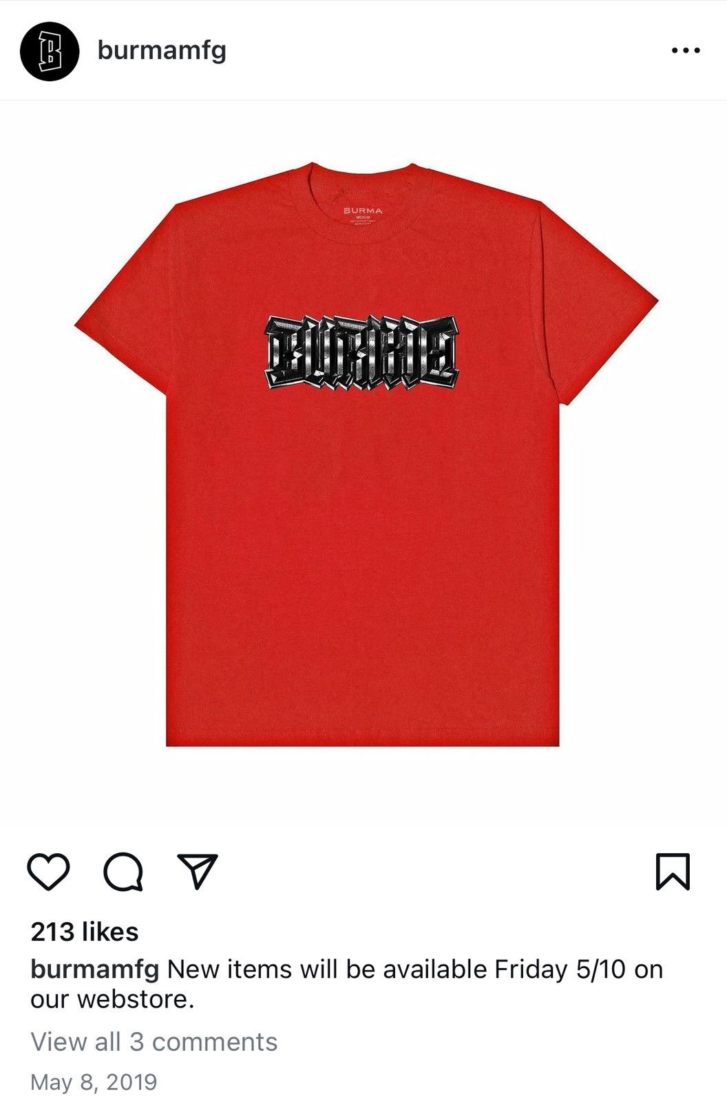Burma 2019 BURMA DOOM METAL 3D LOGO TEE RED SPRiNG SUMMER Size US XL / EU 56 / 4 - 8 Thumbnail