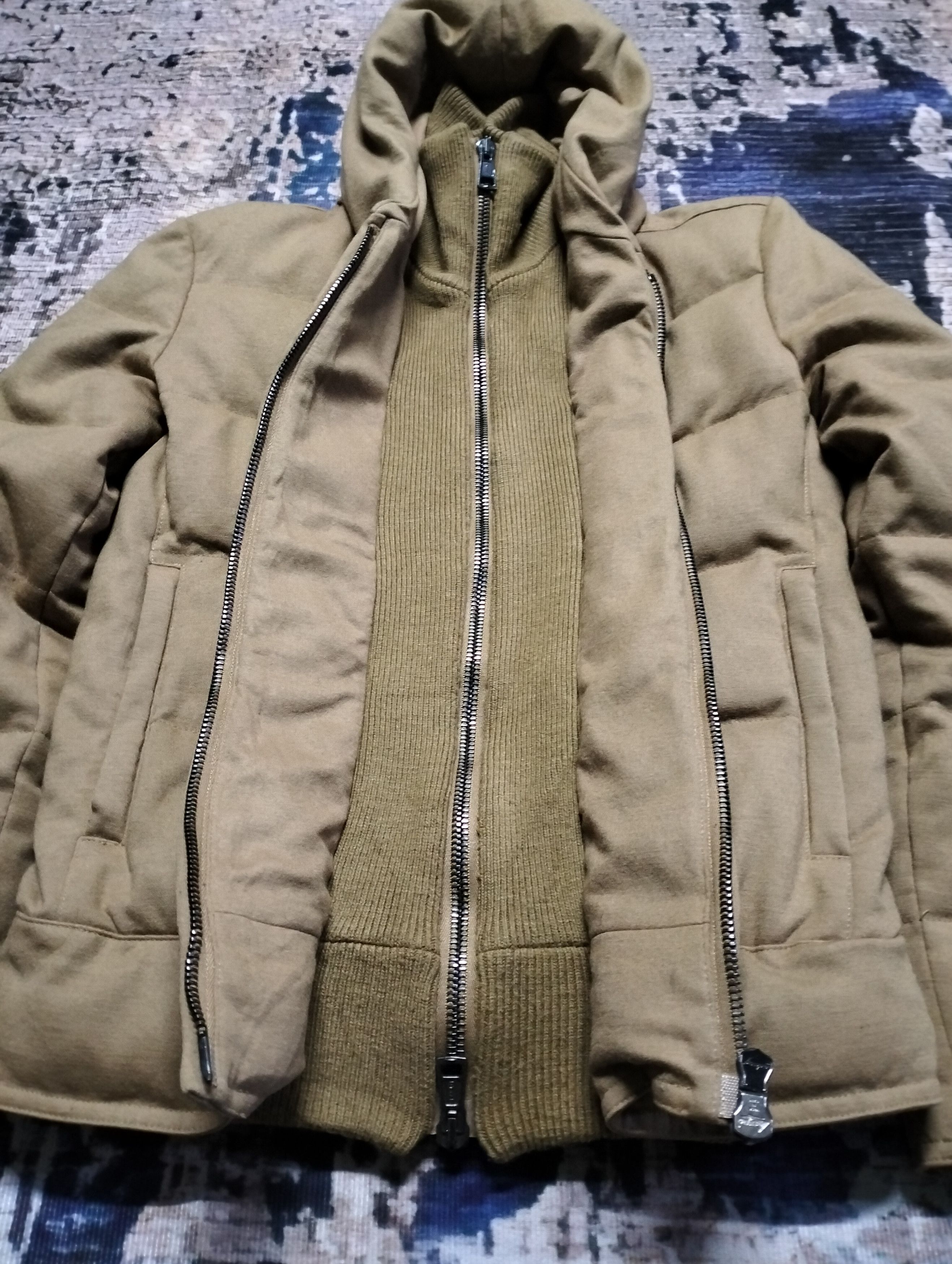 AKM AKM Wool Down Jacket Double Zipper Rare Design Size US S / EU 44-46 / 1 - 4 Thumbnail