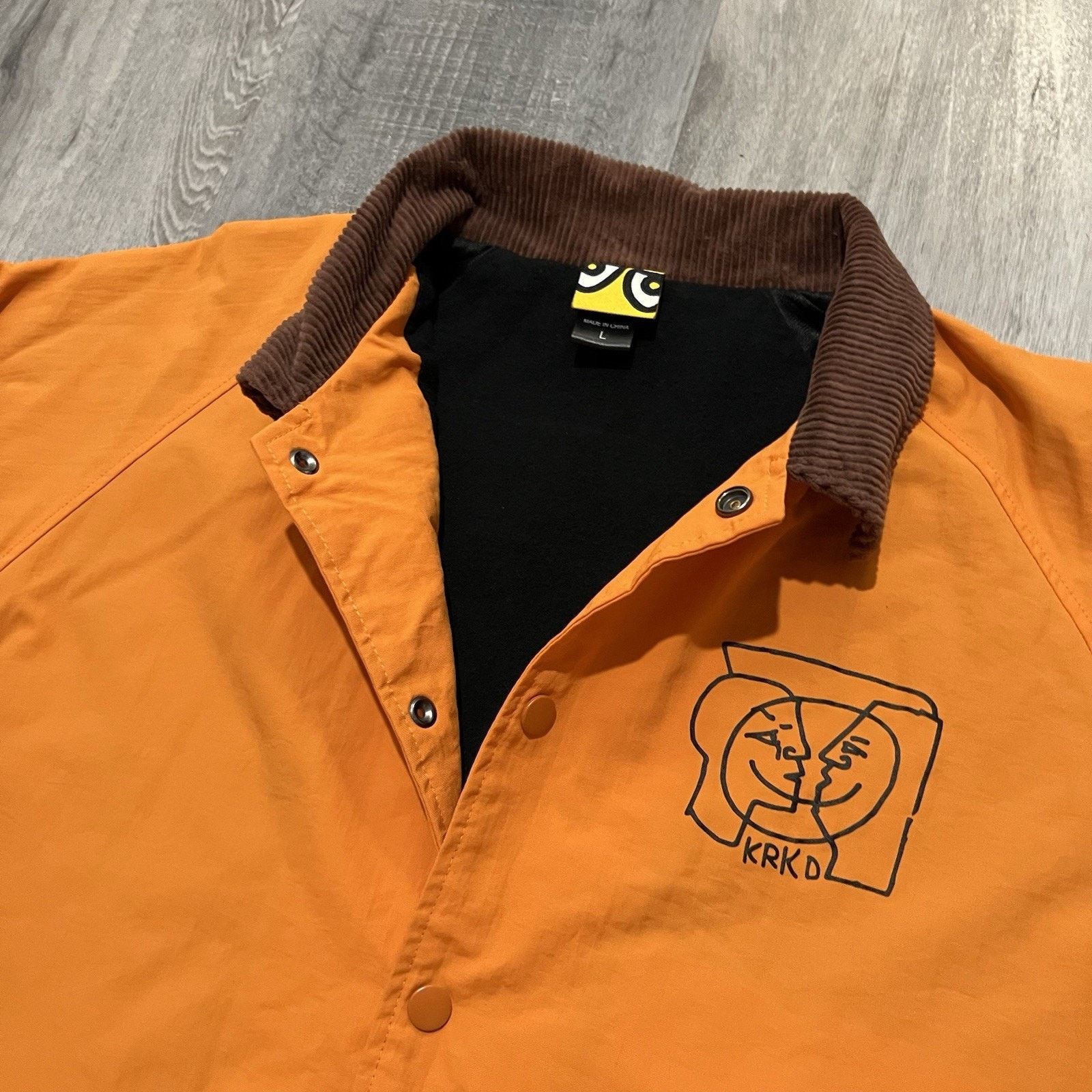 Krooked Krooked Skateboards MoonSmile Gonz Orange Coach Snap Jacket Size US L / EU 52-54 / 3 - 3 Thumbnail