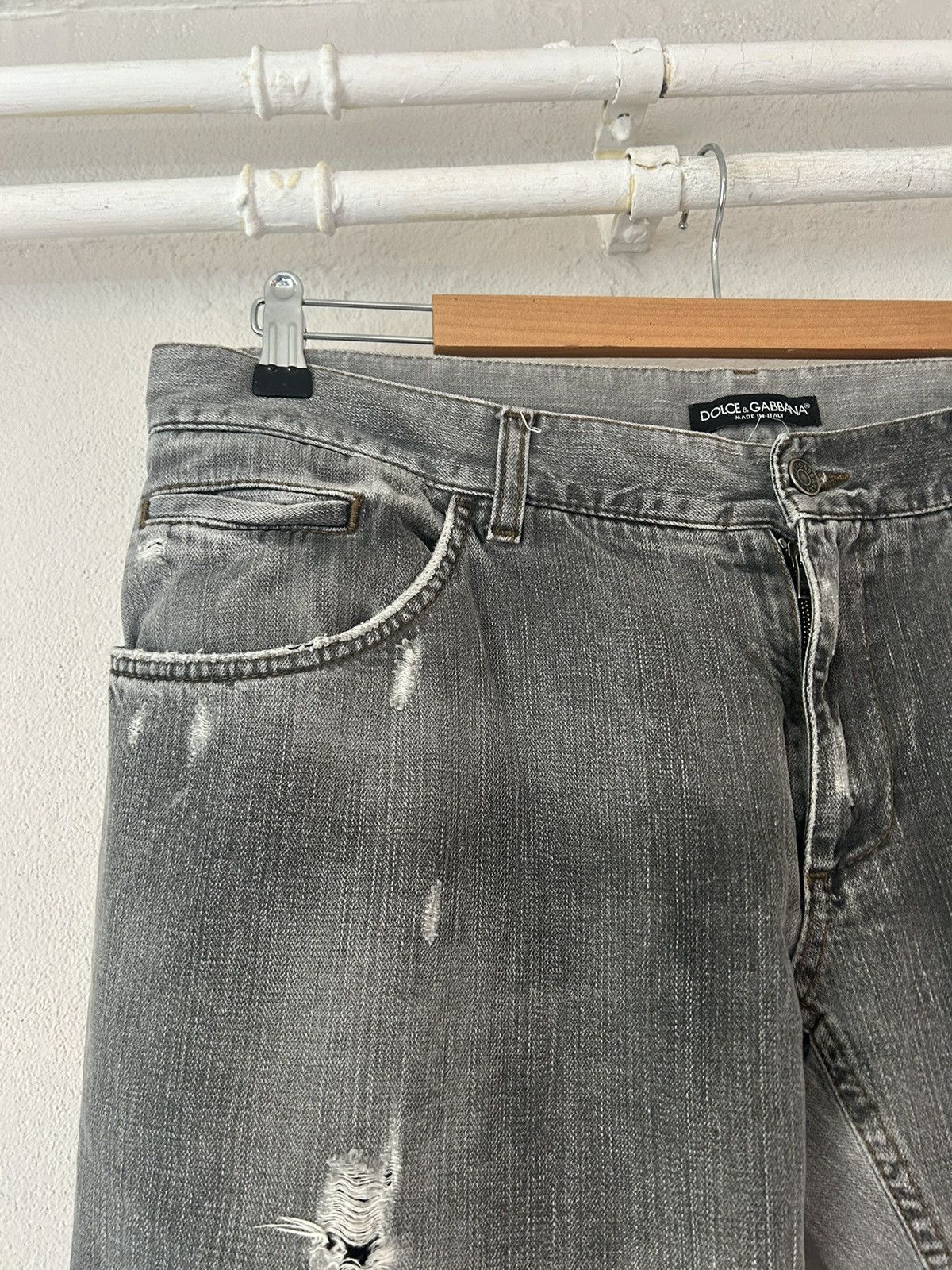 Dolce & Gabbana Grey Distressed Jeans Size US 36 / EU 52 - 4 Thumbnail