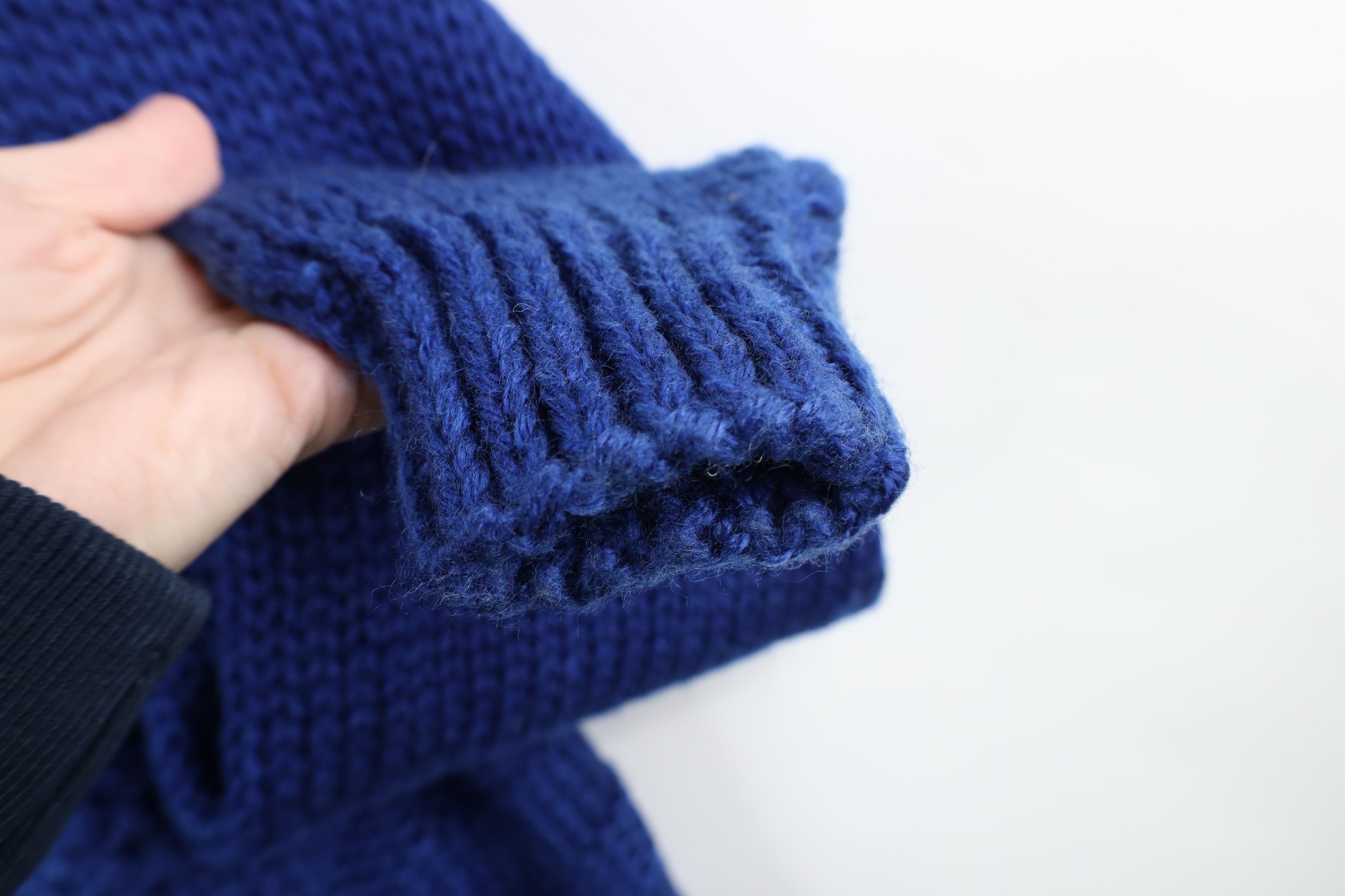 Vintage Vintage 90s Streetwear Textured Crochet Knit Sweater Blue Size US M / EU 48-50 / 2 - 5 Thumbnail
