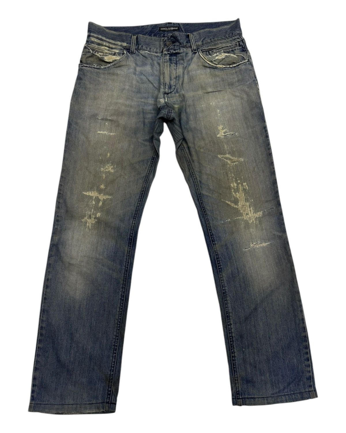Dolce & Gabbana 🔥DOLCE & GABBANA THRASHED REPAIRED JEANS Size US 36 / EU 52 - 7 Thumbnail