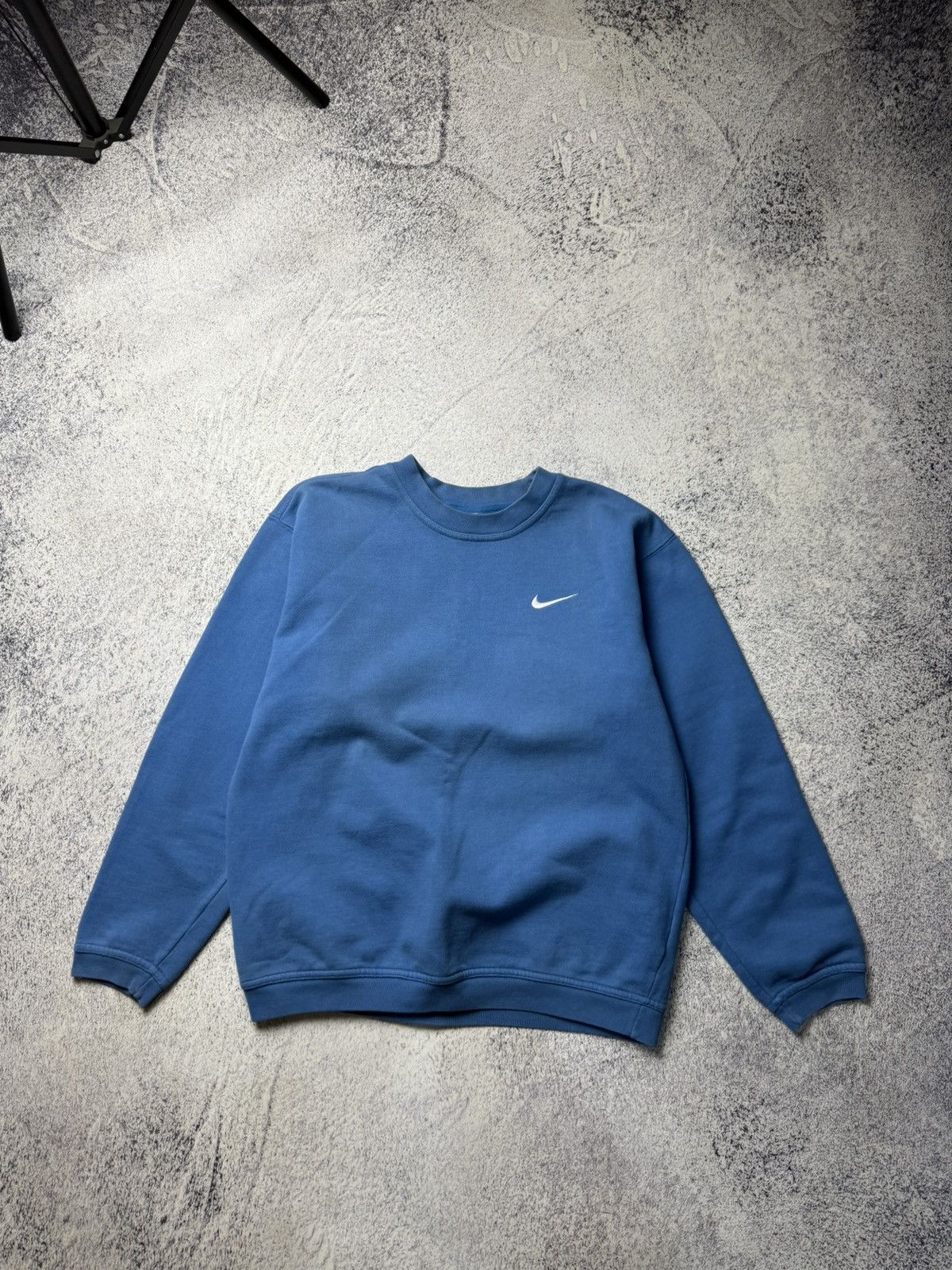 Nike Vintage Nike Blue Sweatshirt Mini Logo Rare Streetwear Size S / US 4 / IT 40 - 1 Thumbnail