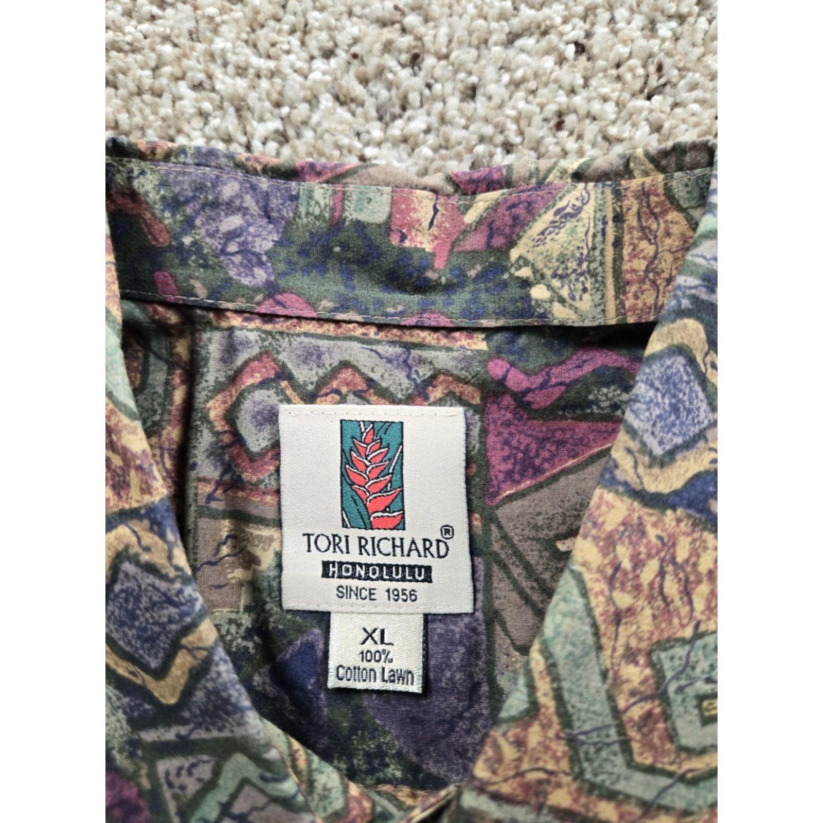 Tori Richard VINTAGE Tori Richard Camp Shirt XL Cotton Lawn Button Up Short Sleeve Tribal 90s Size US XL / EU 56 / 4 - 3 Thumbnail