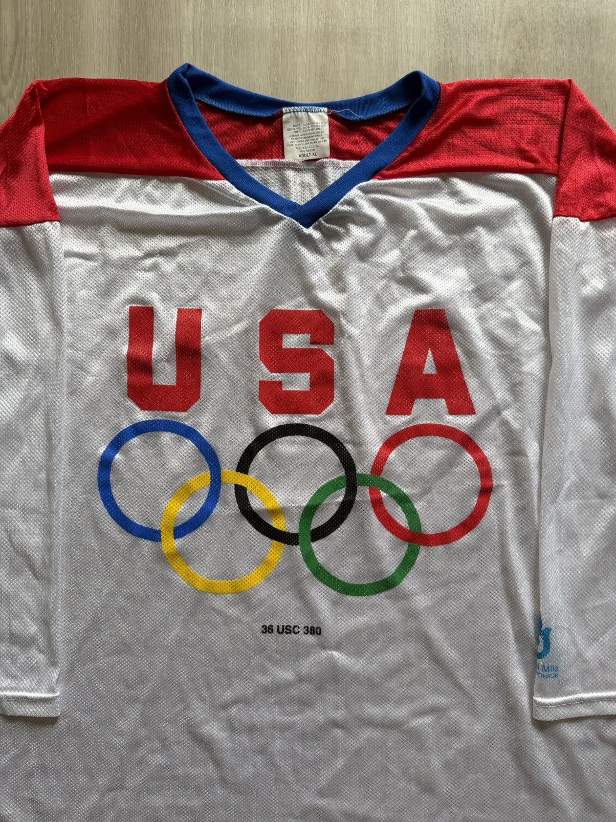 Vintage Vintage 90s USA Olympics General Mills Hockey Jersey XL USA Size US XL / EU 56 / 4 - 2 Thumbnail