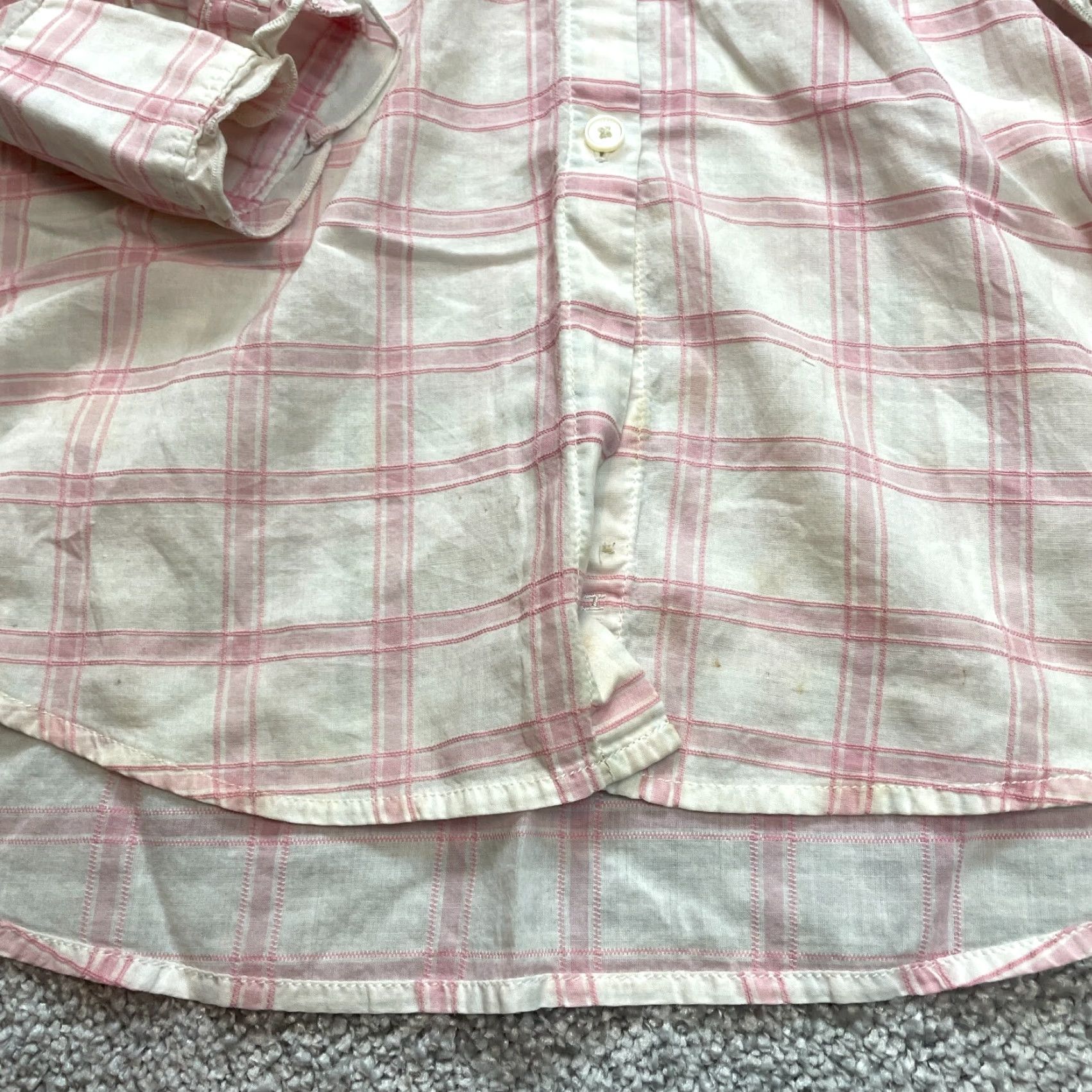 Tommy Hilfiger VINTAGE Tommy Hilfiger Blouse Button Up Shirt Womens 6 White Pink Plaid Soft Flannel Top Size M / US 6-8 / IT 42-44 - 3 Thumbnail