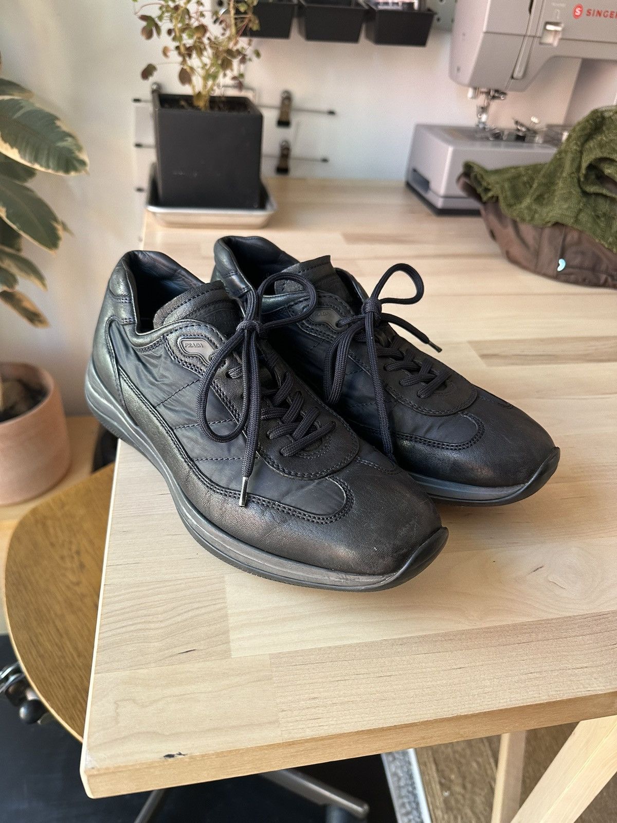 Prada prada sneakers leather + nylon Size US 8.5 / IT 38.5 - 1 Thumbnail