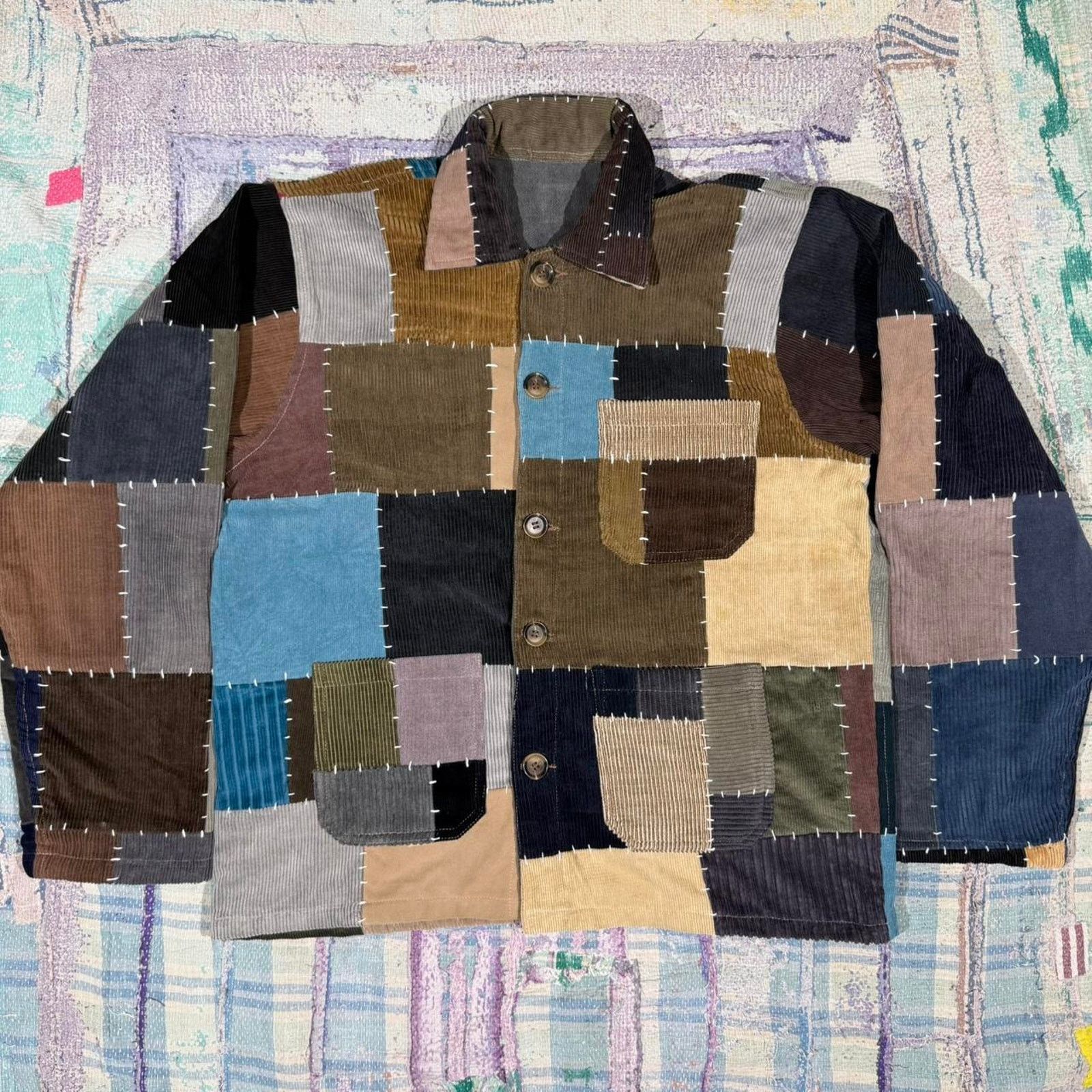 Other Custom patchwork corduroy jacket Small Size US S / EU 44-46 / 1 - 1 Thumbnail