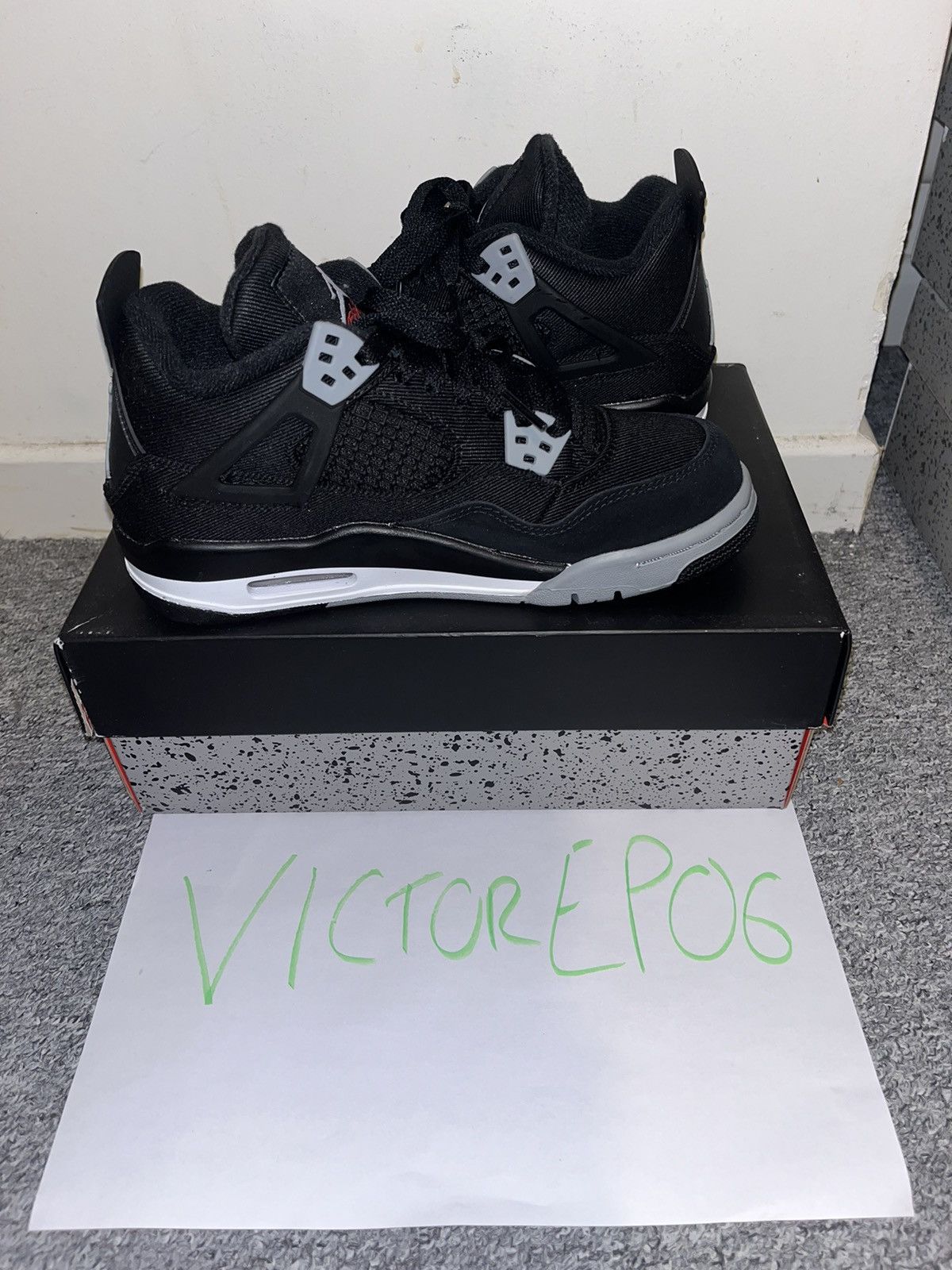 Jordan Brand Jordan 4 Black Canvas - US 5Y Size US 5 / IT 35 - 3 Thumbnail