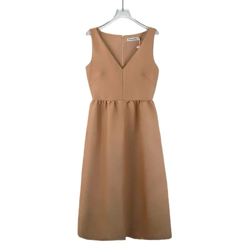 Dior Dior Brown Wool Short Dress for Women 0089 Size S / US 4 / IT 40 - 1 Thumbnail