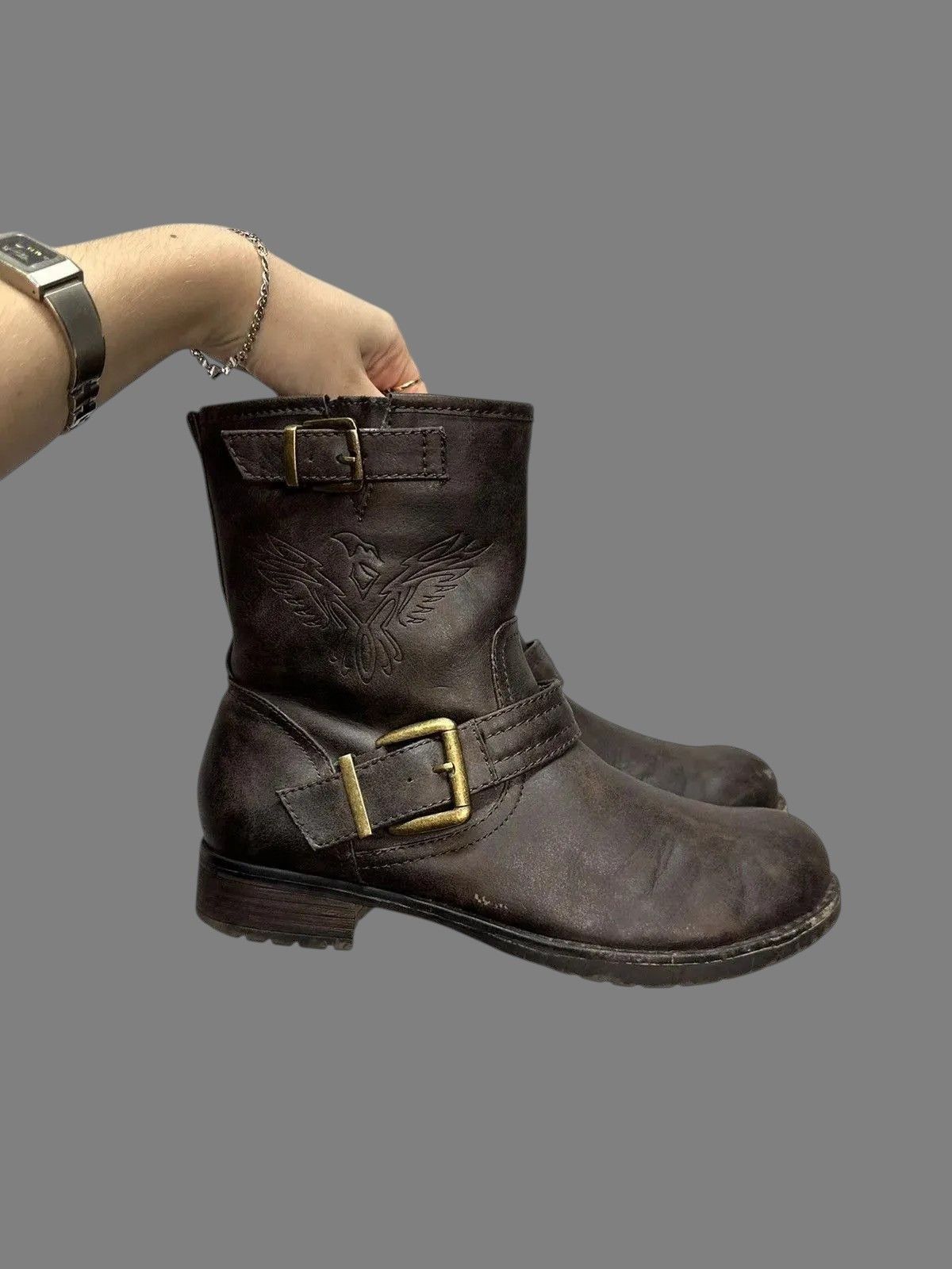 Other Leather Ankle Boots Graceland Brown Guidi Vintage Size 41 Size US 8 / EU 41 - 3 Thumbnail