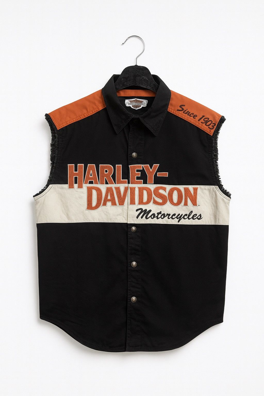 Harley Davidson Vintage 2007 Harley-Davidson Sleeveless Button-Up Vest Size US M / EU 48-50 / 2 - 1 Thumbnail