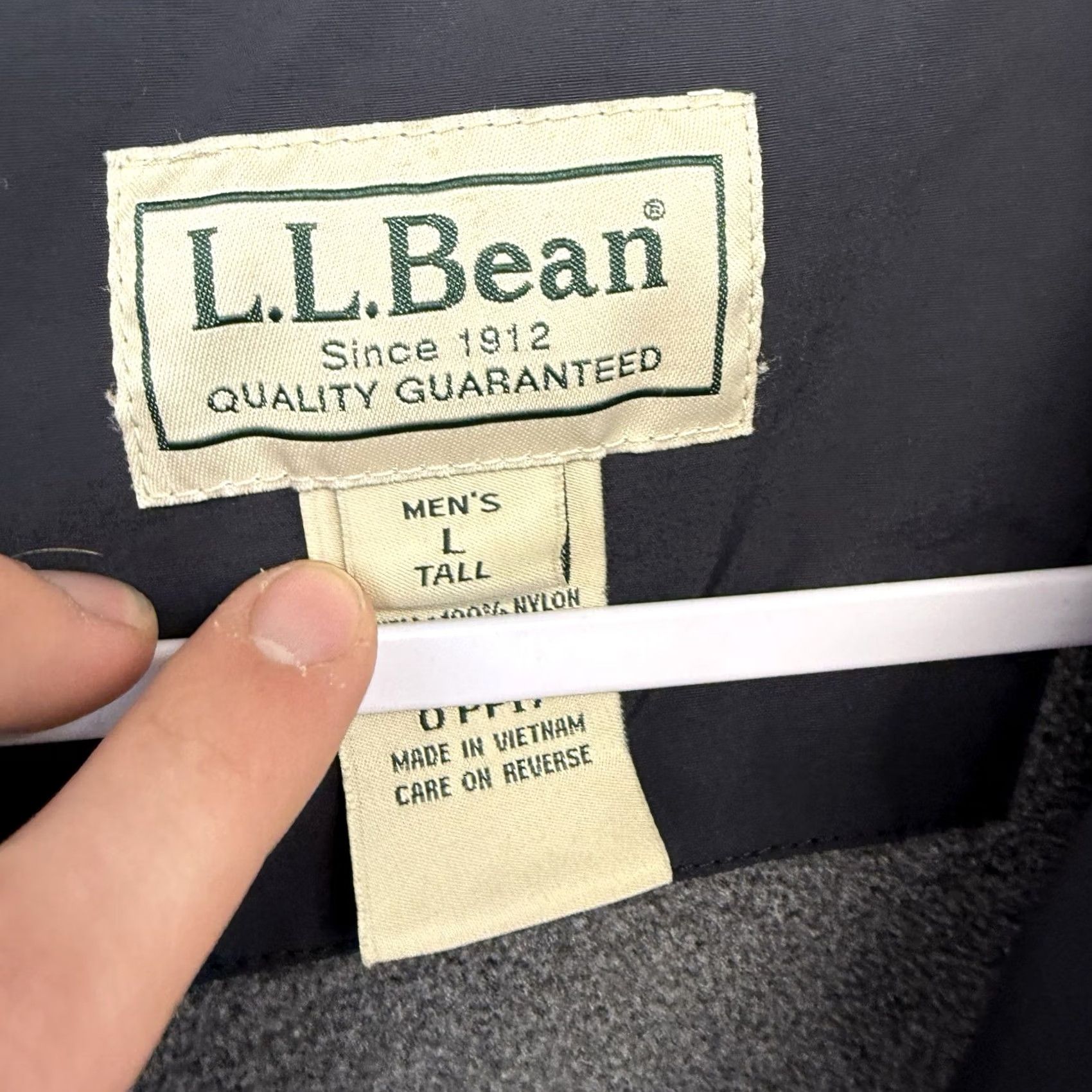 Vintage LL Bean Mens LT Vest Fleece Lined Black Windbreaker Outdoor Vest LT Tall Large Size US L / EU 52-54 / 3 - 3 Thumbnail