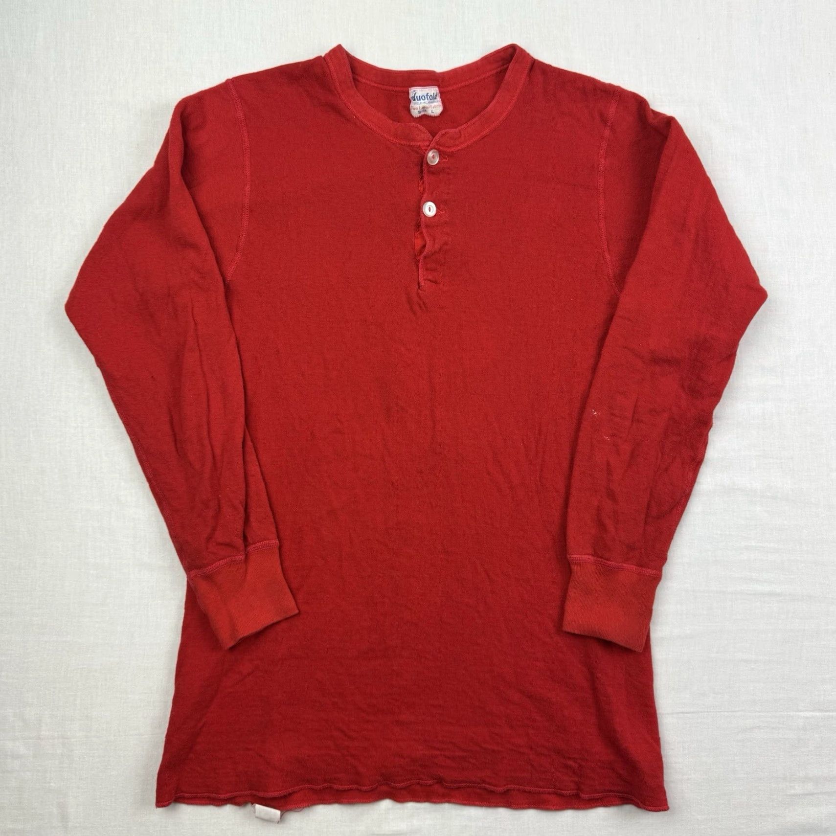 Vintage VINTAGE Duofold Thermal Henley Shirt Men Large Red Grunge 70s Rockabilly Size US L / EU 52-54 / 3 - 2 Thumbnail