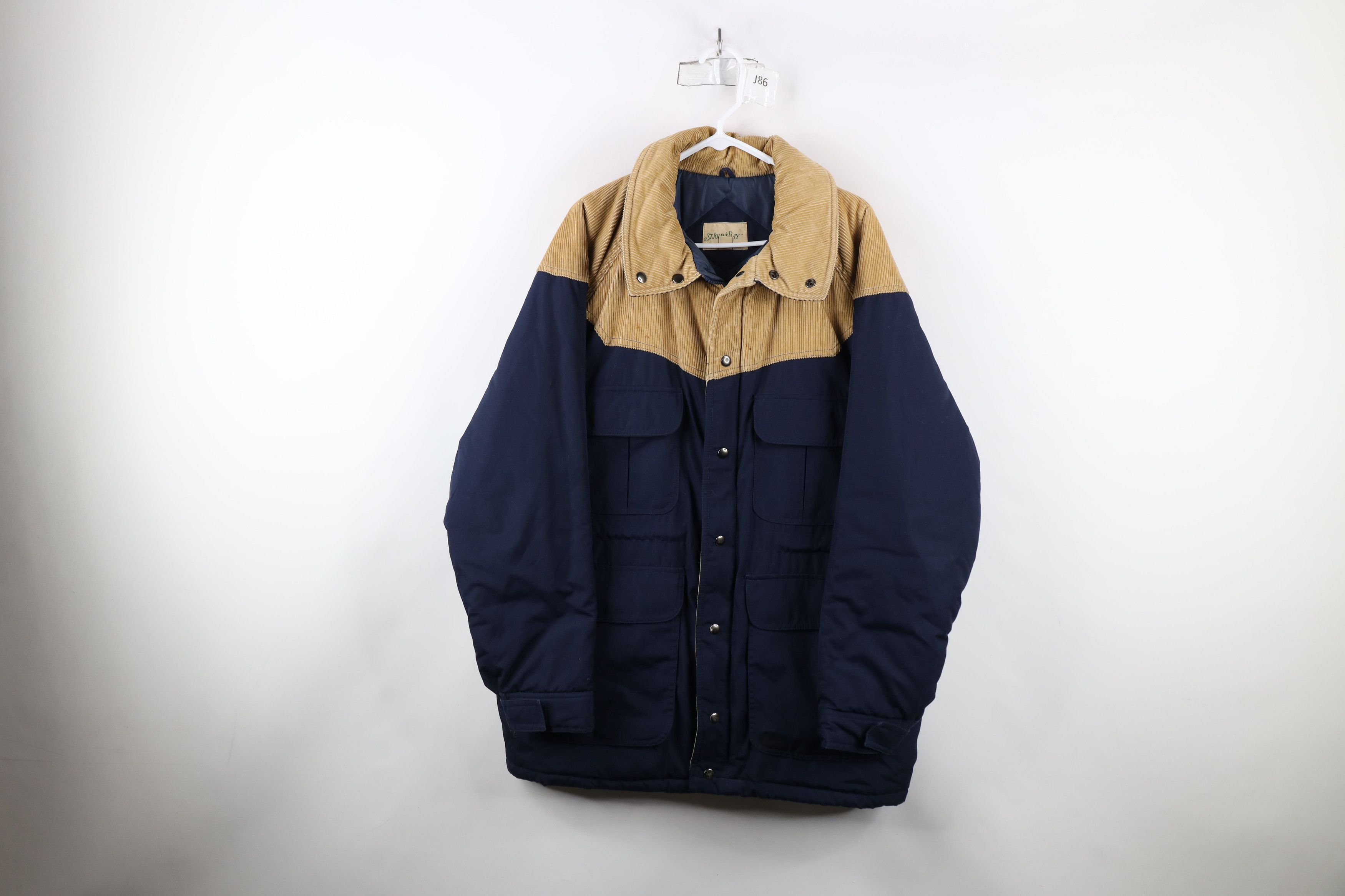 Vintage Vintage 90s Streetwear Western Corduroy Puffer Parka Jacket Size US L / EU 52-54 / 3 - 1 Thumbnail