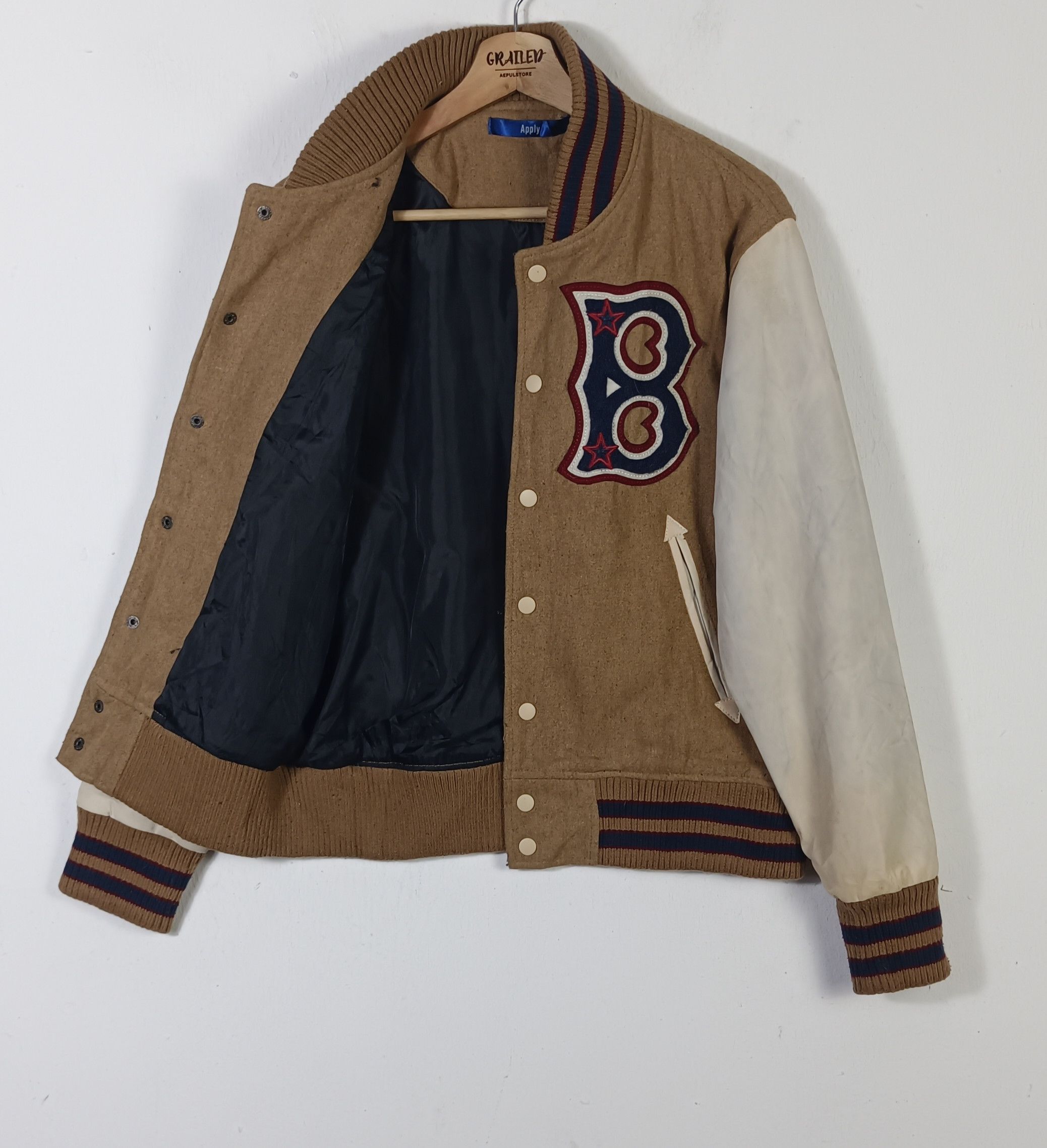 Japanese Brand × Vintage 90🔥Vintage Apply Letterman Varsity Jacket Size US M / EU 48-50 / 2 - 2 Thumbnail