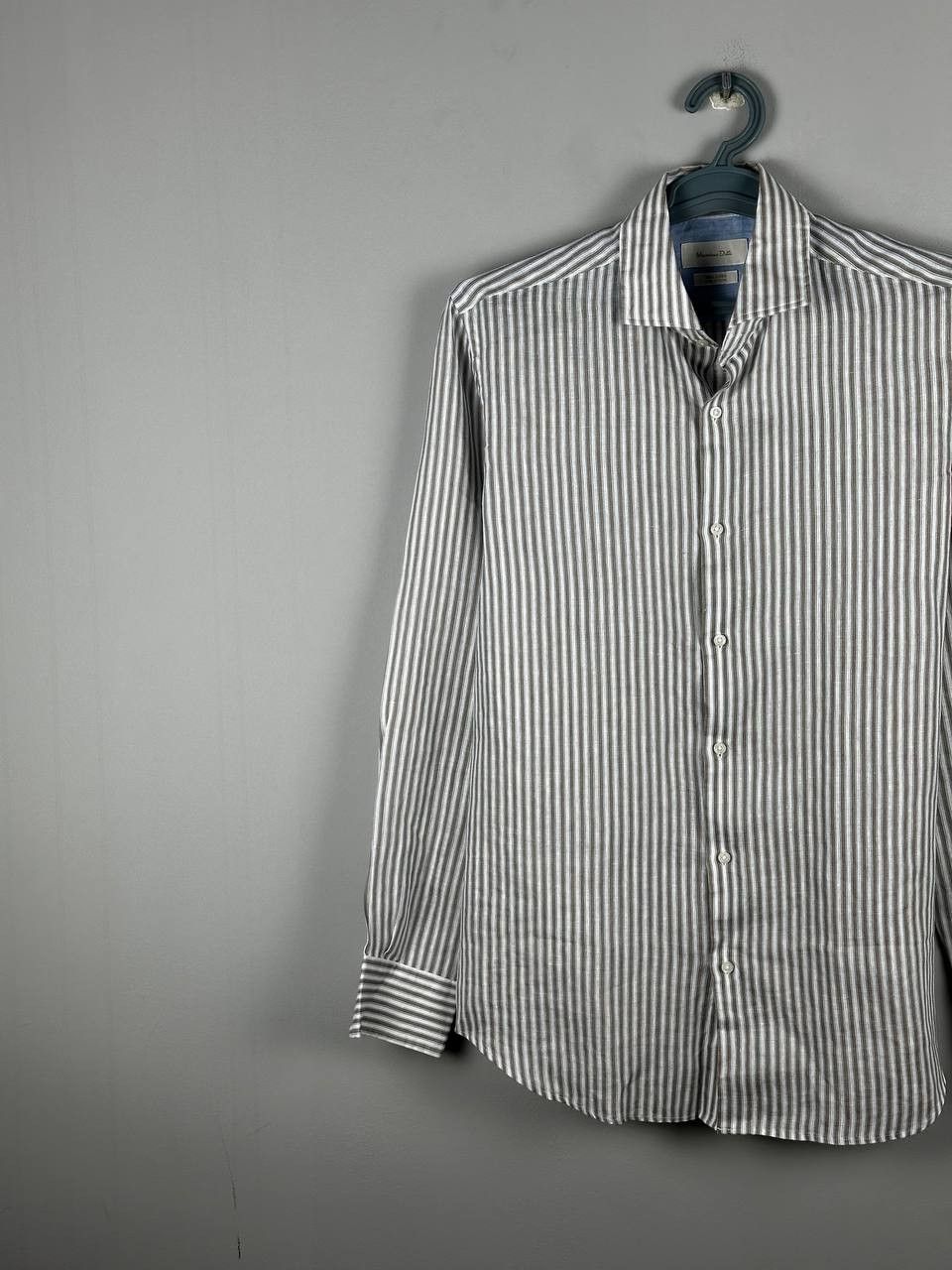 Massimo Dutti Massimo Dutti Luxury Beige Striped Linen Shirt Size US M / EU 48-50 / 2 - 3 Thumbnail