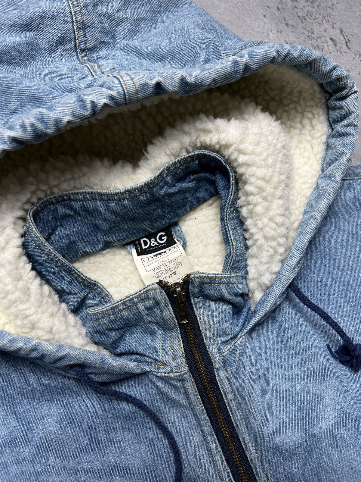 Dolce & Gabbana Vintage Dolce & Gabbana Zip-Up Sherpa Archive Denim Jacket Size US M / EU 48-50 / 2 - 13 Thumbnail
