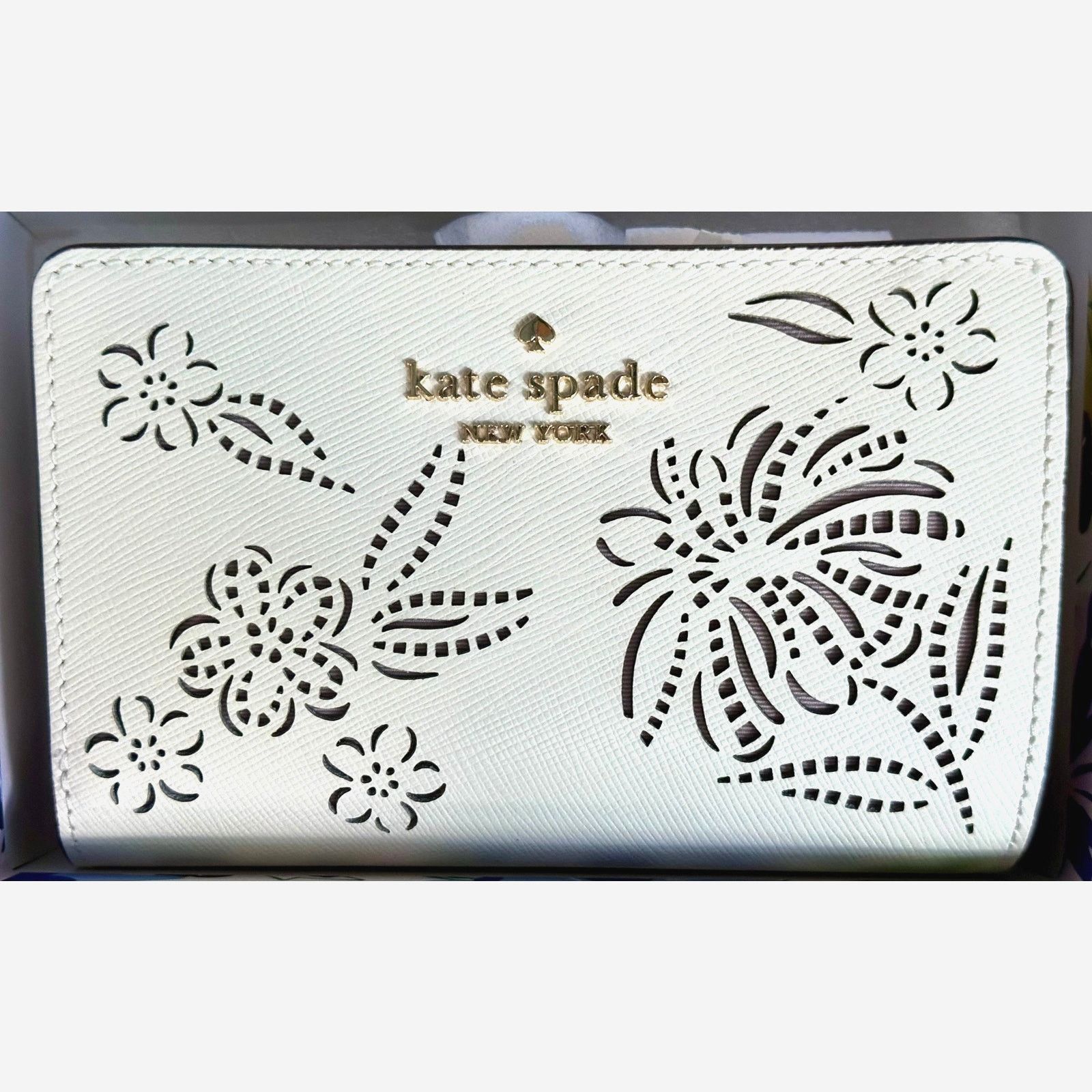 Kate Spade Kate Spade Madison Perforated Medium Bifold Wallet Merinque Size ONE SIZE - 2 Thumbnail