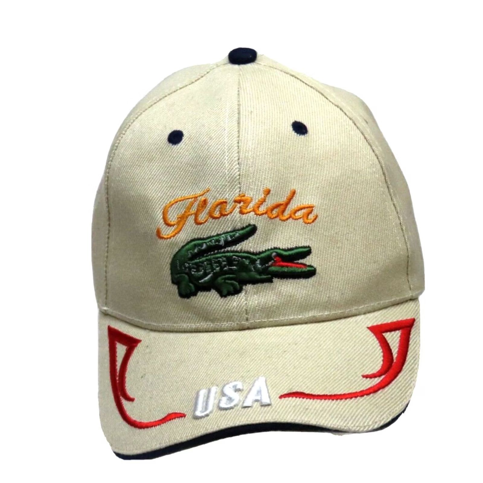 Vintage Florida USA Trucker Hat Cap Adjustable Beige Mesh Back Cotton Men Snapback Size ONE SIZE - 2 Thumbnail