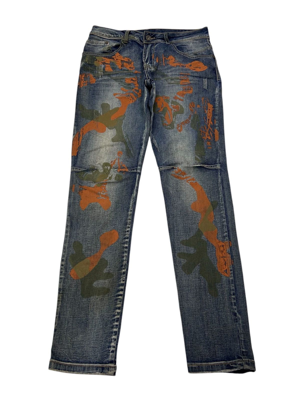 RARE! DENIM STYLED ITALY ART PAINT STREETWEAR JEANS