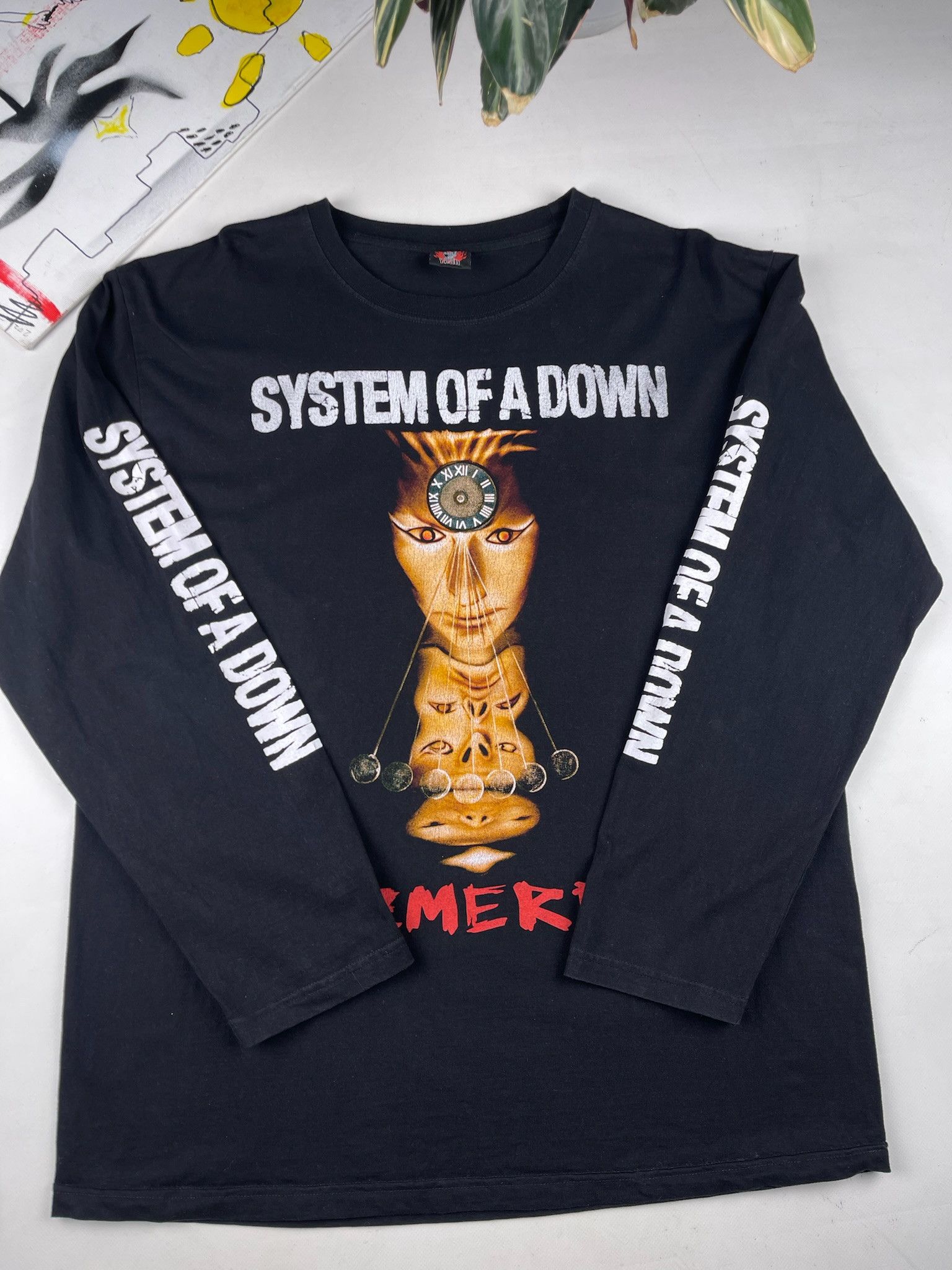 Vintage 2000s System of a Down Band Logo Long Sleeve T Shirt