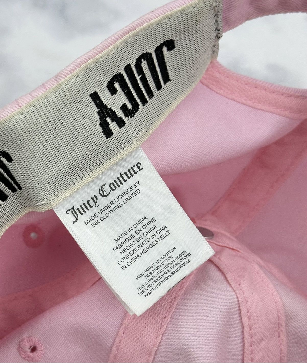 Juicy Couture Jeans Juicy Couture Pink Rhinestone Logo Baseball Cap - Y2K Style Size ONE SIZE - 6 Thumbnail