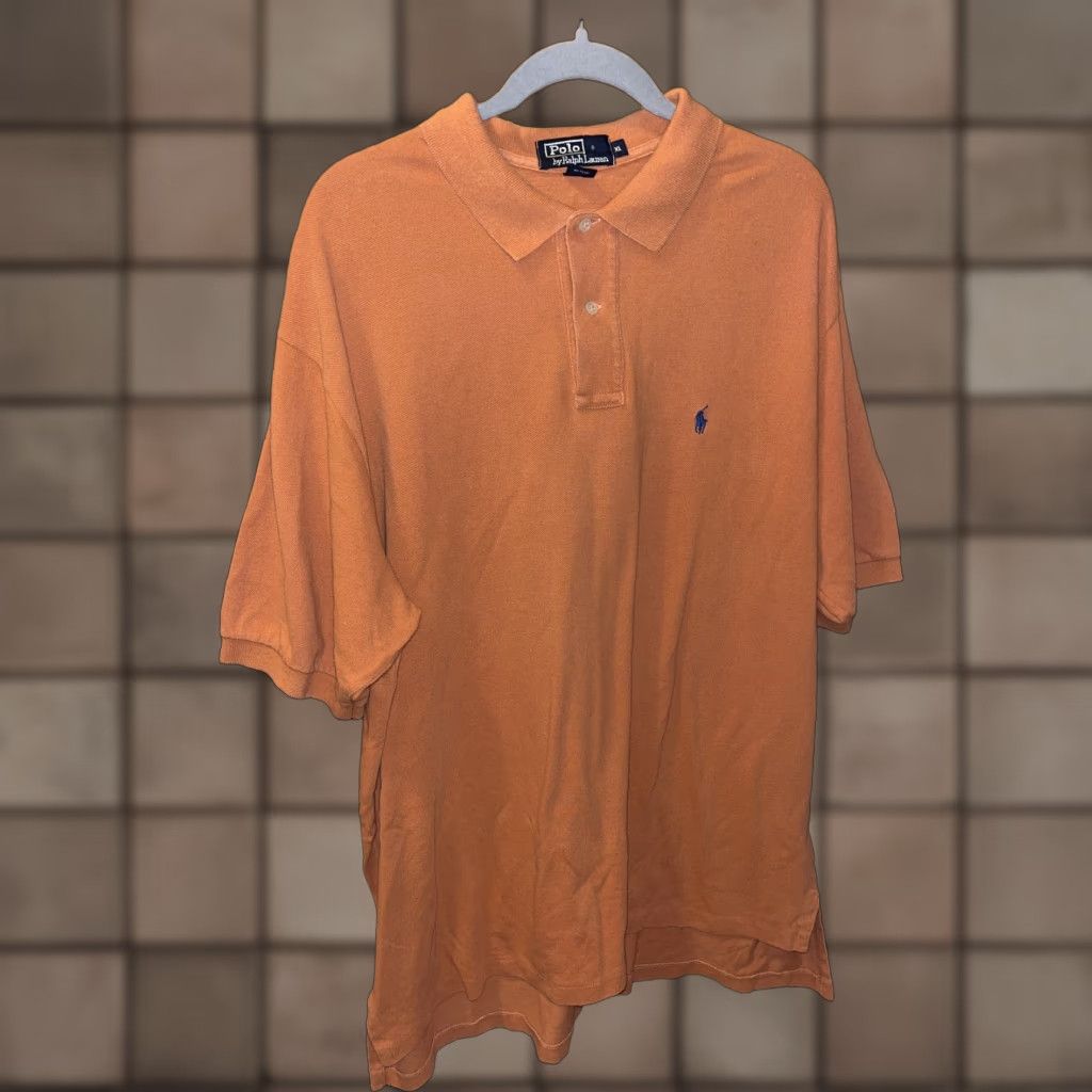 Polo Ralph Lauren VINTAGE Polo Ralph Lauren Shirt Men XL Orange Short Sleeve Collared Logo Embroidered 100% Cotton Spring Summer Size US XL / EU 56 / 4 - 1 Thumbnail