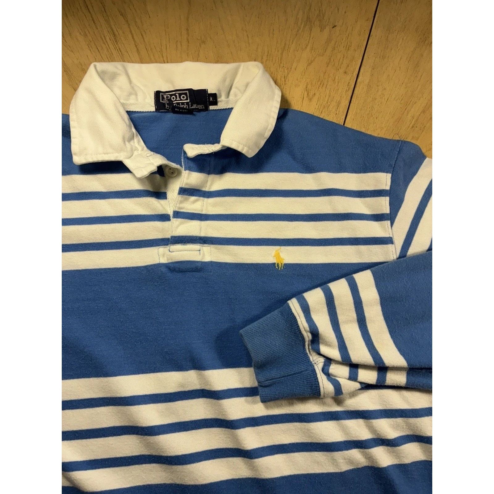 Polo Ralph Lauren VTG 90s Polo Ralph Lauren Rugby Shirt XL Striped pony lUSA Size US XL / EU 56 / 4 - 17 Thumbnail