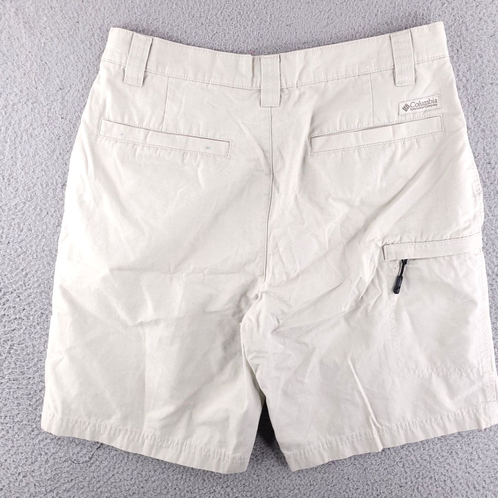 Vintage Columbia Shorts Mens 32 Tan Beige Hiking Ripstop Cotton Chino Flat Front Regular Fit Beige Mens 32 Size US 32 / EU 48 - 5 Thumbnail