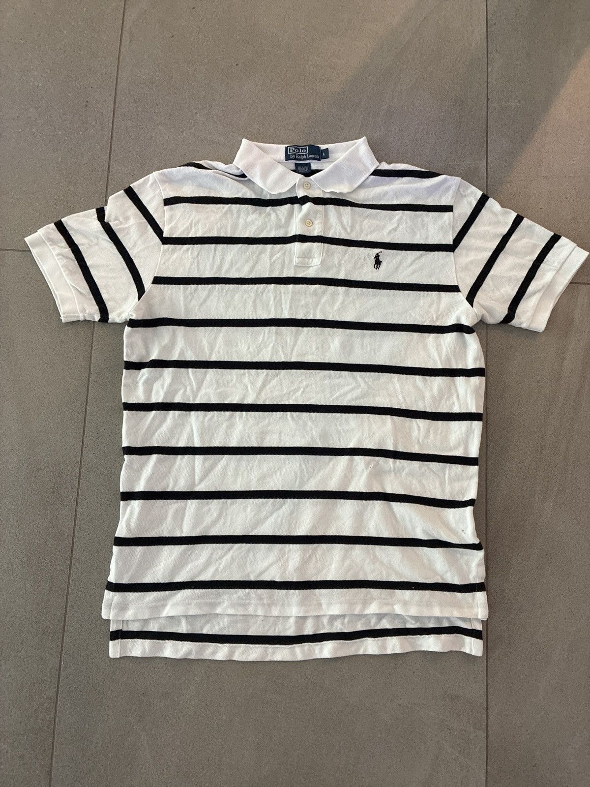 Polo Ralph Lauren Polo Ralph Lauren White with black stripes polo Size US L / EU 52-54 / 3 - 4 Thumbnail