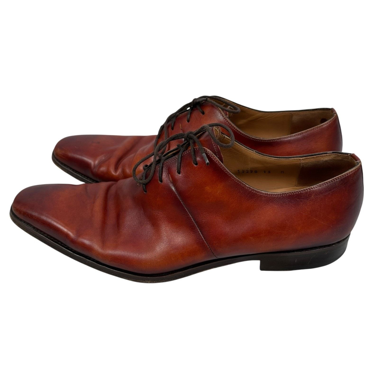 Magnanni Magnanni Cornado Oxford Shoes Men 13 M Brown Leather Lace-Up Size US 13 / EU 46 - 3 Thumbnail