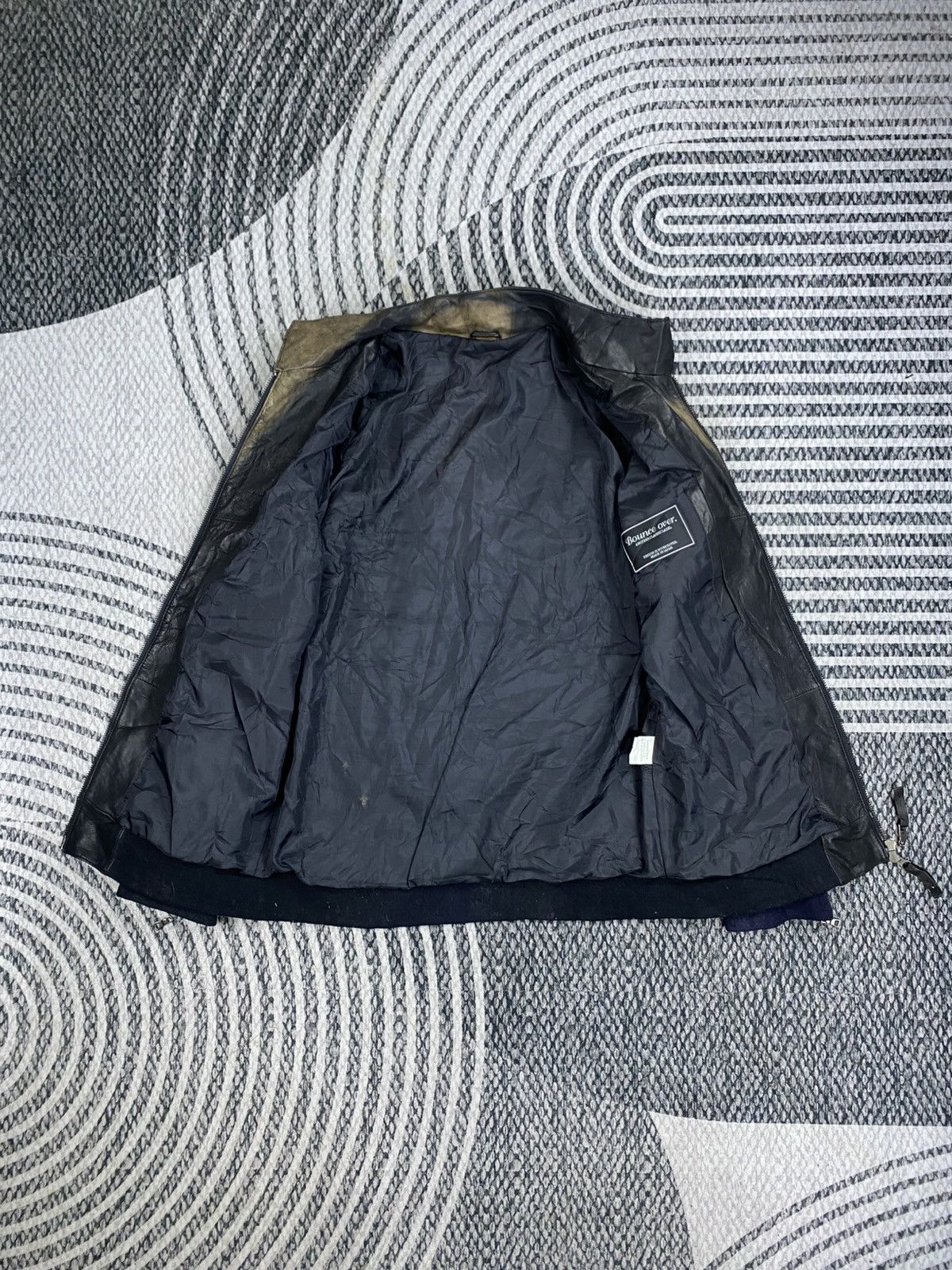 If Six Was Nine Bounce Over Multipocket Punk Acid Wash Leather Jacket Size US S / EU 44-46 / 1 - 5 Thumbnail