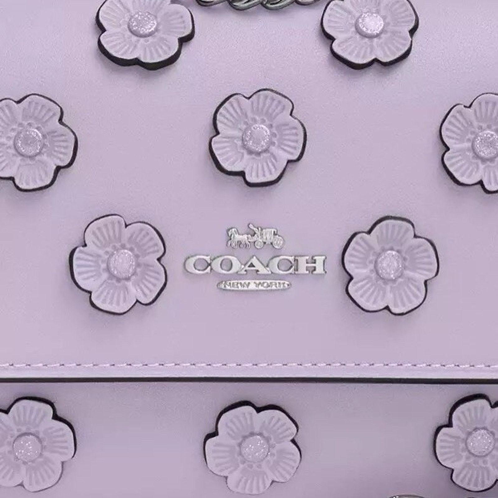 Coach NWT Coach Mini Klare Crossbody Bag Floral CAK00 Silver/Lilac Size ONE SIZE - 11 Thumbnail