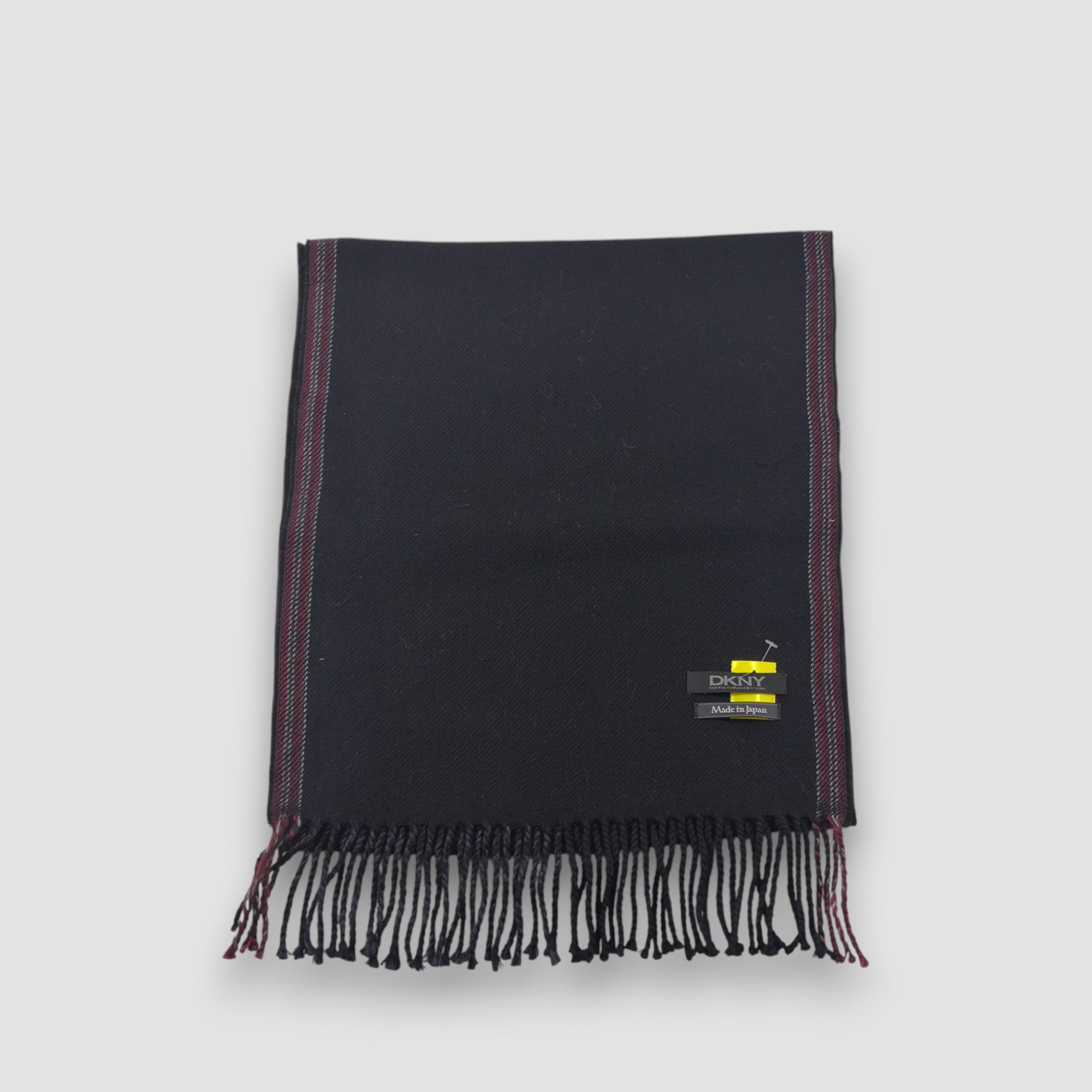 DKNY Vintage DKNY Scarf Fringe Muffler Winter Wool Scarves Size ONE SIZE - 2 Thumbnail