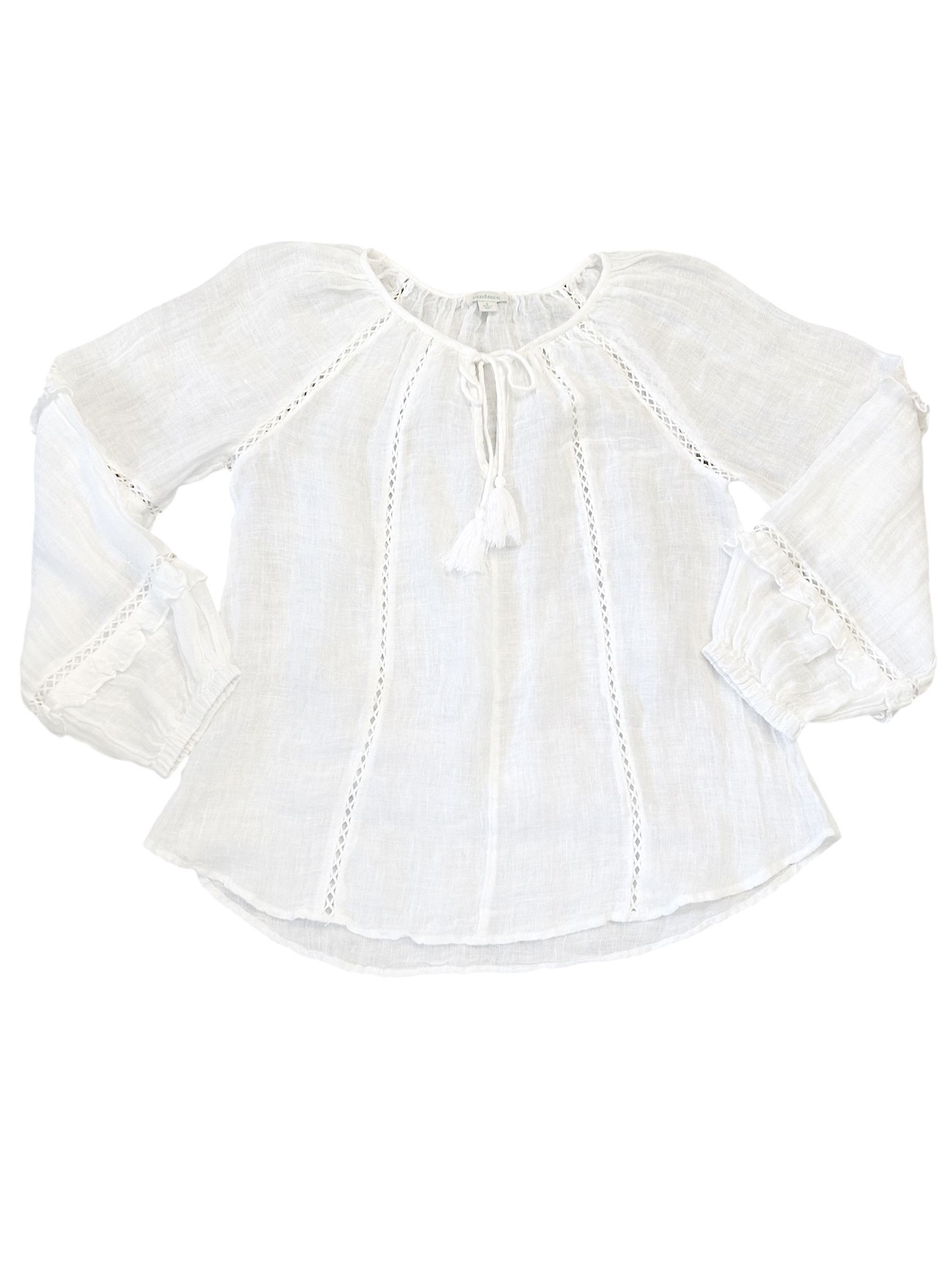 Other Sundance Size S White Loose Fit Linen Gauze Pullover Blouse Size S / US 4 / IT 40 - 1 Thumbnail