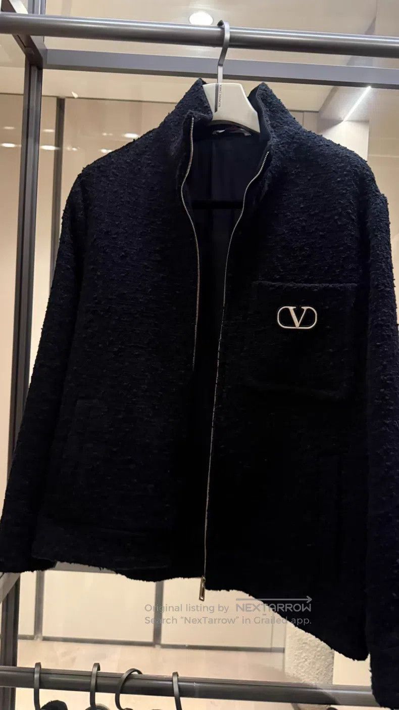 Valentino Solid color stand-up collar long-sleeved jacket