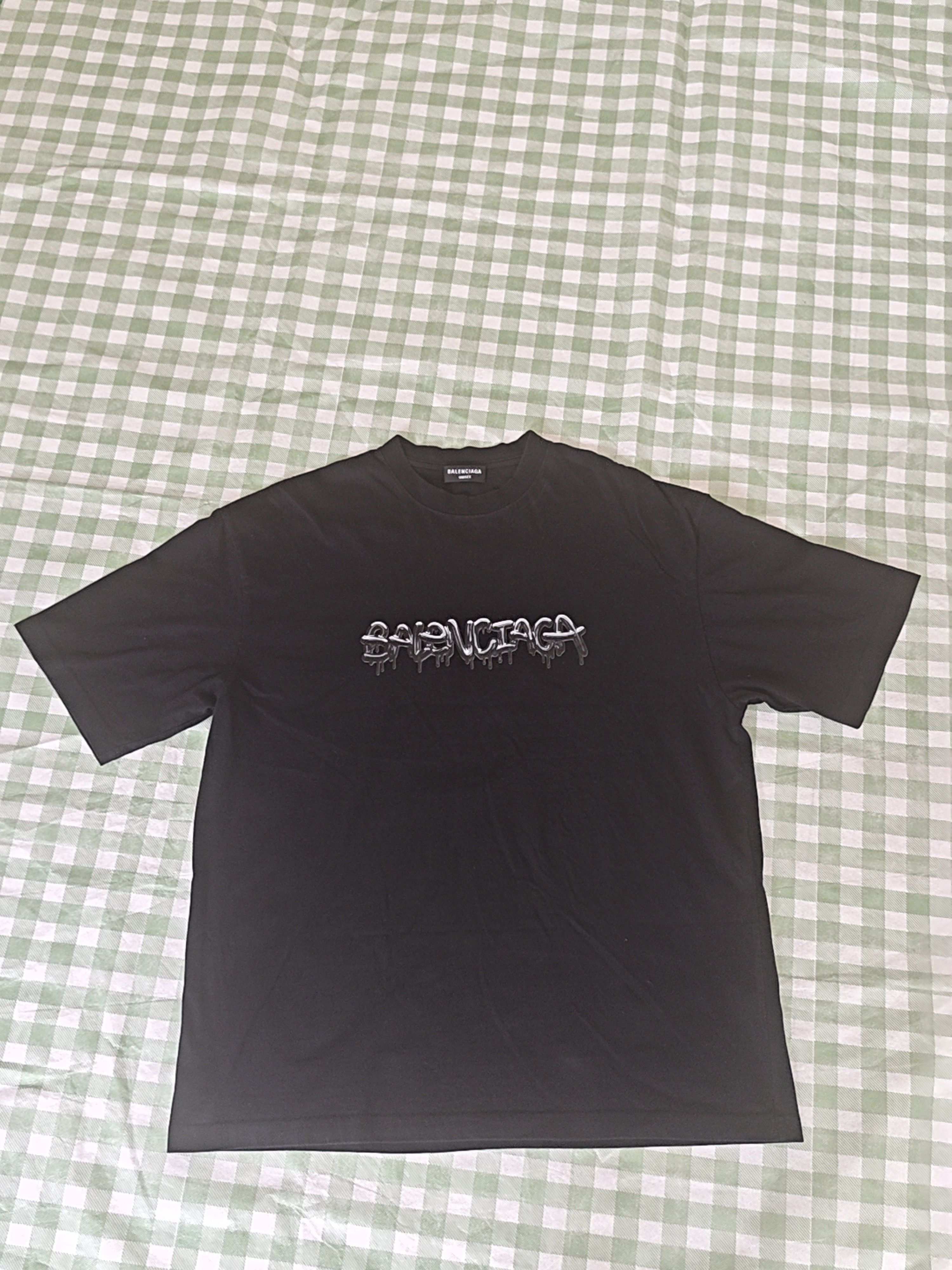 Balenciaga Balenciaga Drip Logo T-Shirt Size L Size US L / EU 52-54 / 3 - 1 Thumbnail