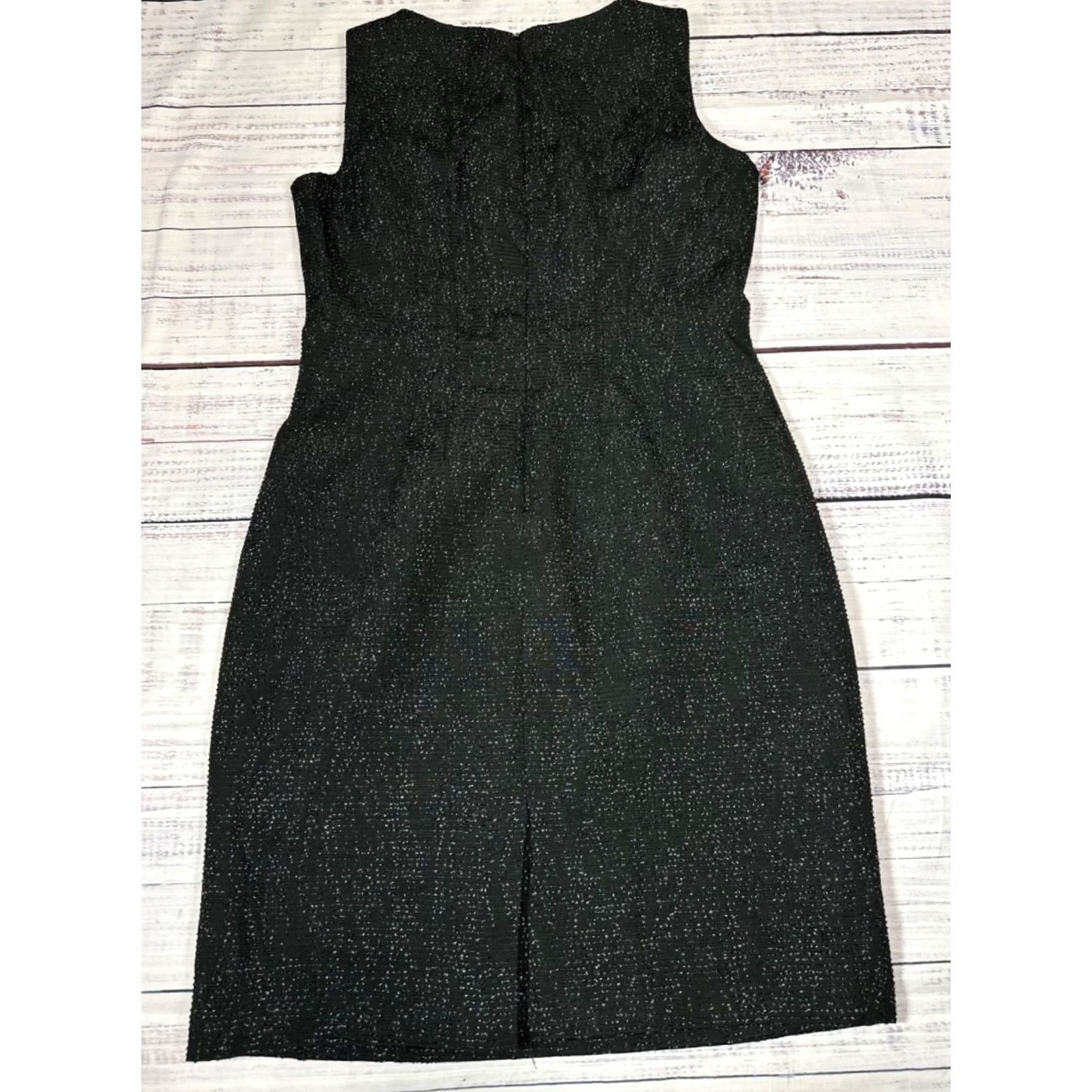 Vintage Tahari Womens Sleeveless Knit Tank Dress Size 10 Black Lined Back Zip Back Vent Sheath Dress Mens Womens? Size L / US 10 / IT 46 - 4 Thumbnail