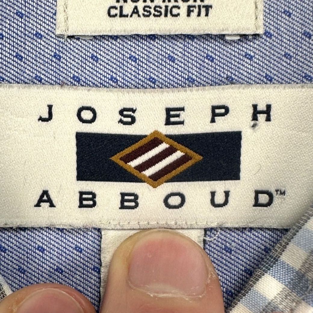 Joseph Abboud Joseph Abboud Button-Up Shirt Adult 2X Big Blue Plaid Classic Fit Mens Size US XXL / EU 58 / 5 - 4 Thumbnail