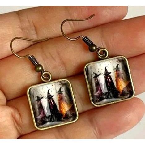 Handmade Macbeth Three Witches Earrings Halloween Supernatural Power Size ONE SIZE - 11 Thumbnail