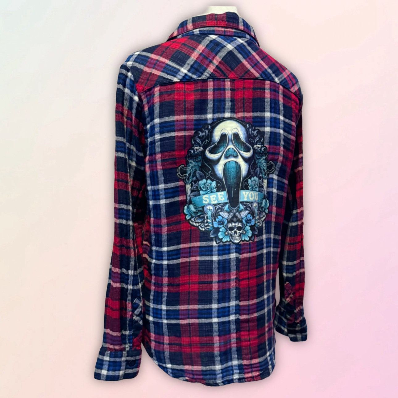 Nordstrom Ghostface, Halloween, Long Sleeve, Plaid Button Down Top Size XS / US 0-2 / IT 36-38 - 1 Thumbnail