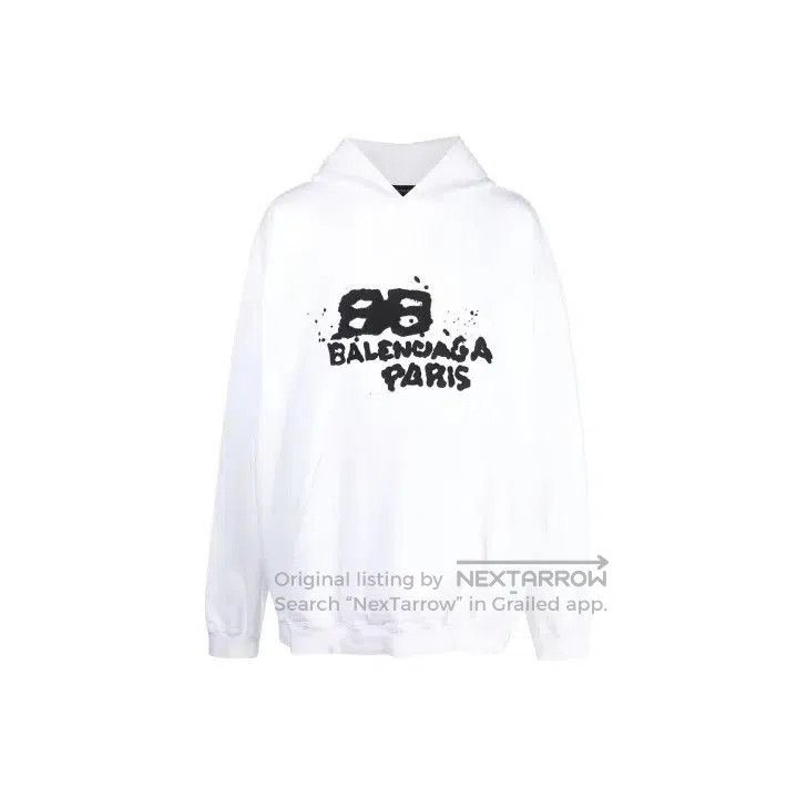 Balenciaga Balenciaga Hand Drawn Logo White Hoodie. Size US S / EU 44-46 / 1 - 1 Thumbnail