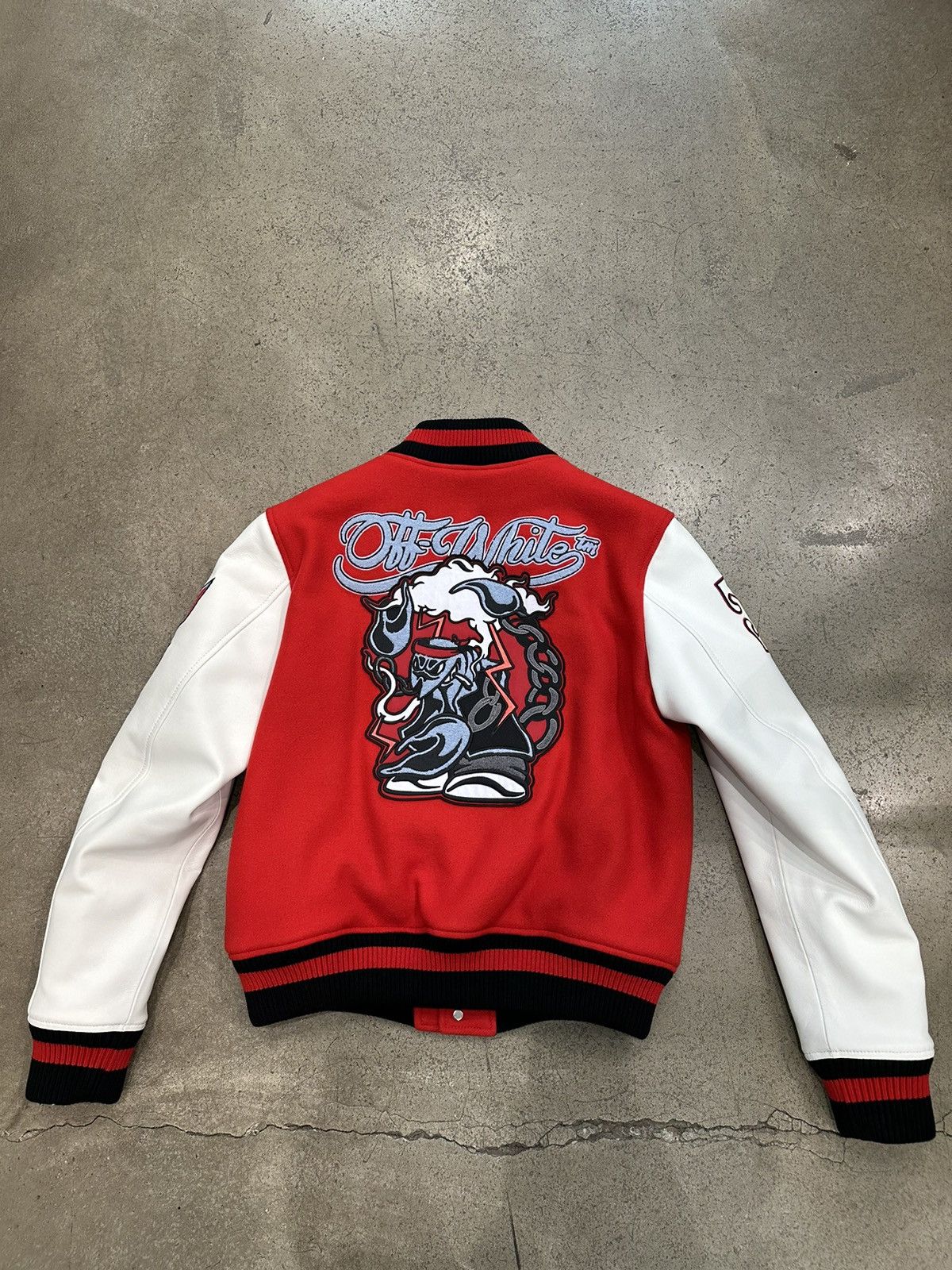 Off-White OFF-WHITE - Scorpio Lea Varsity Jacket Red Size US M / EU 48-50 / 2 - 2 Thumbnail